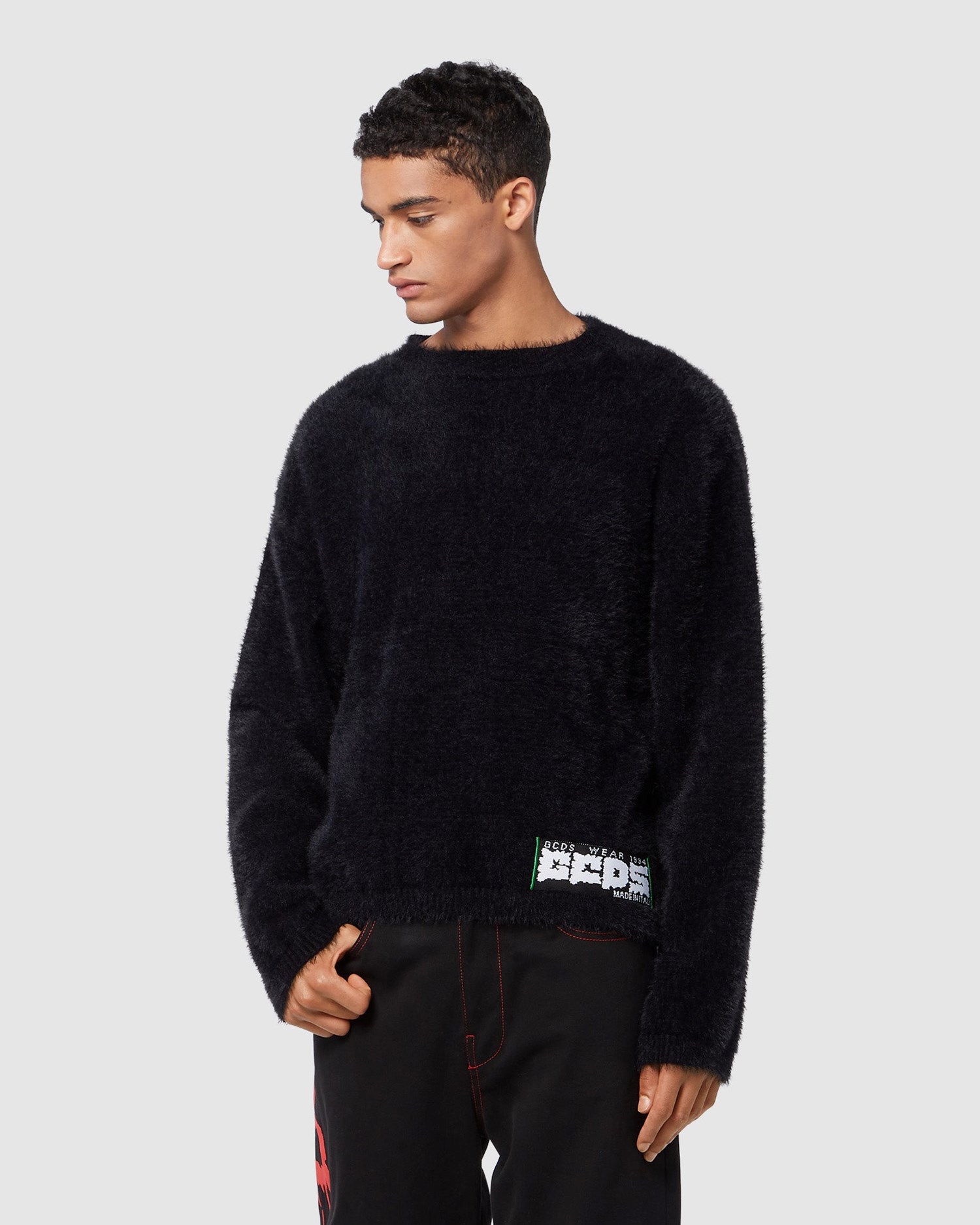 Knitwear GCDS Puffy Bouclé Pull Femme Noir | 241936-PUJ