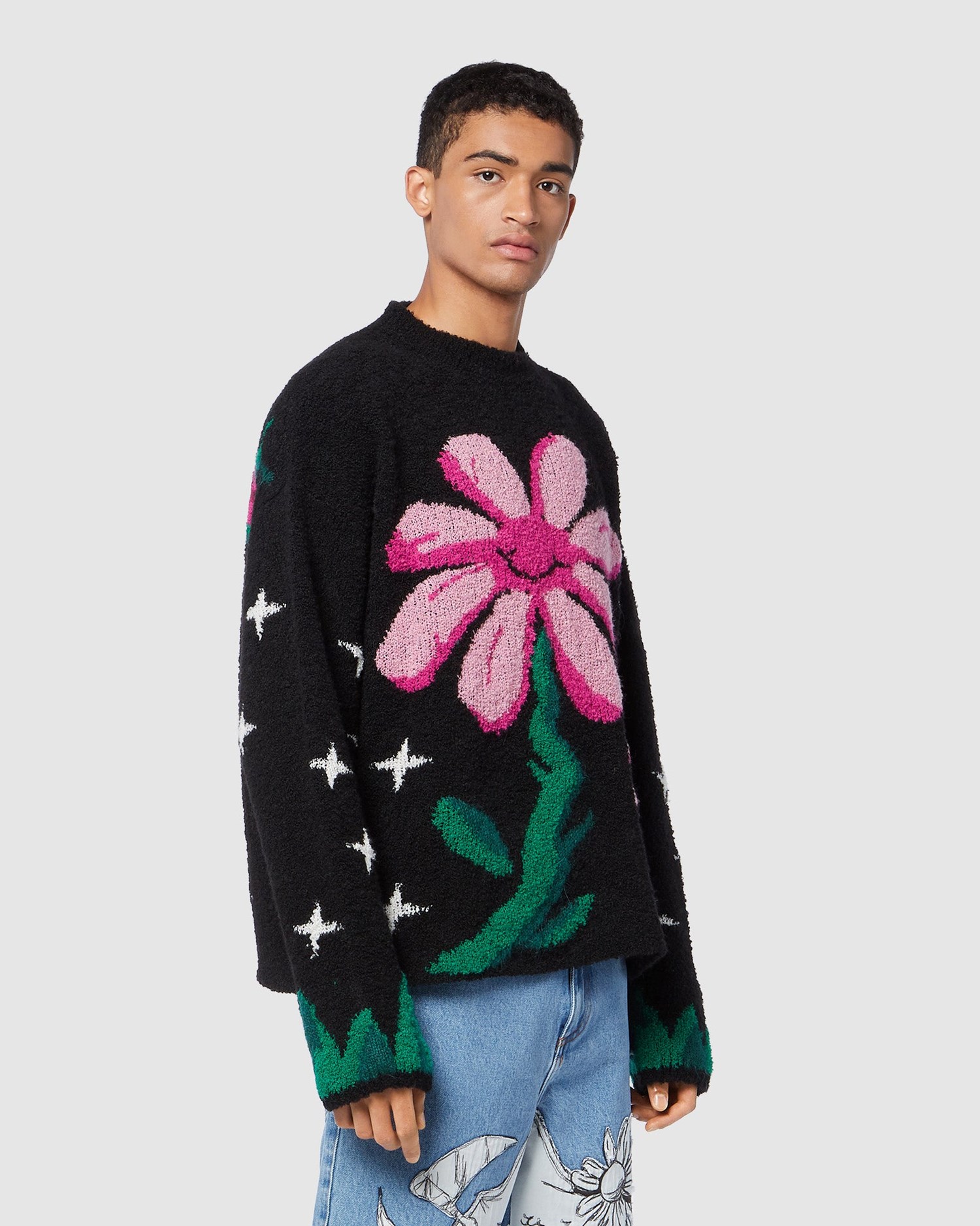 Knitwear GCDS Puffy Bouclé Pull Homme Noir | 160753-KJA
