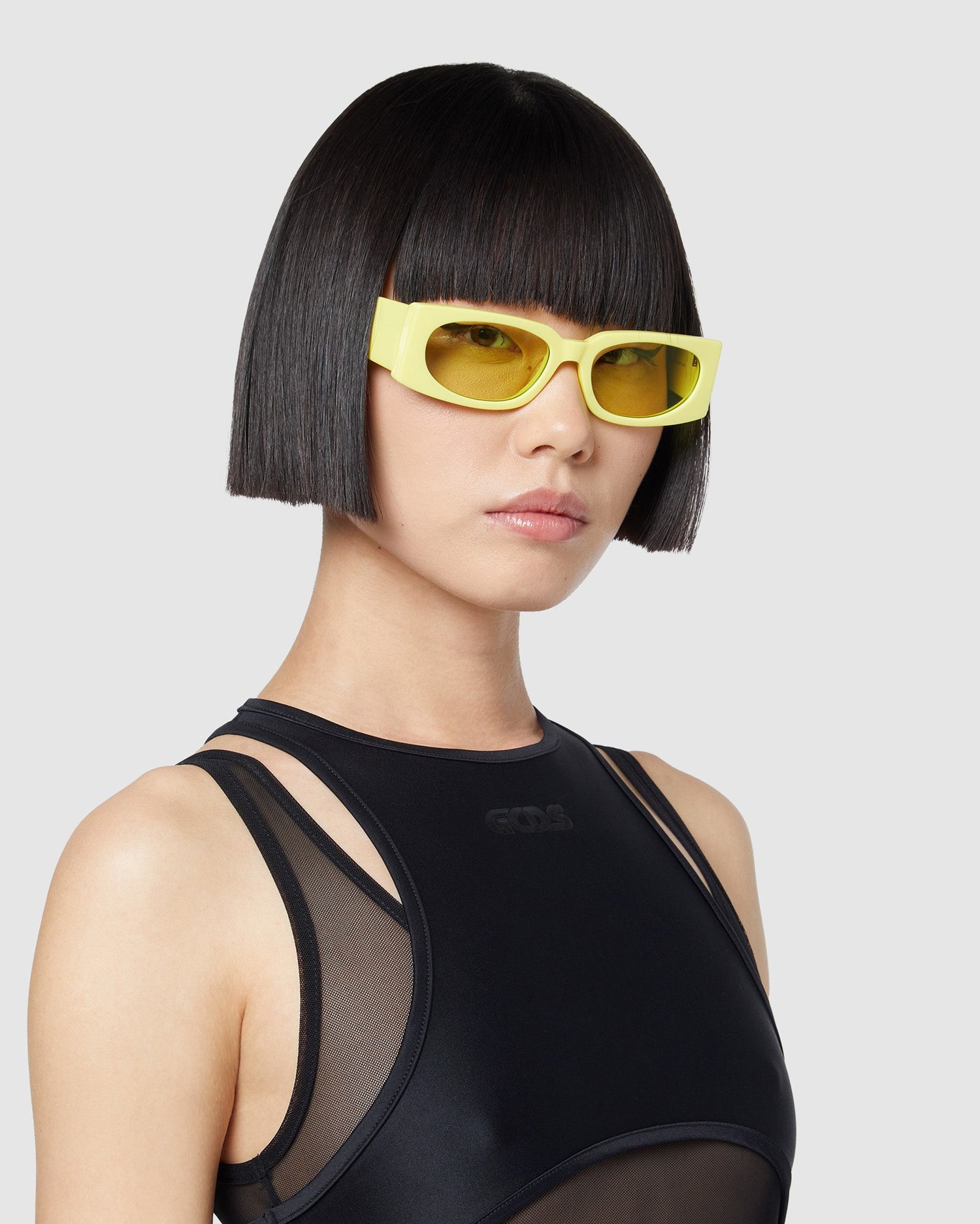 Lunettes de Soleil GCDS Gd0016 Rectangular Sunglasses Homme Jaune | 082657-AYE