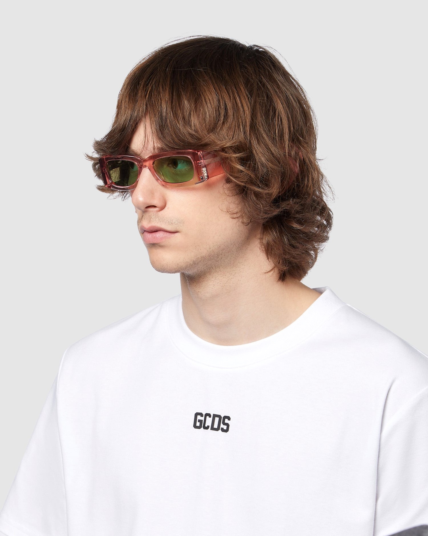 Lunettes de Soleil GCDS Gd0020 Rectangular Sunglasses Homme Rose | 351792-MHG