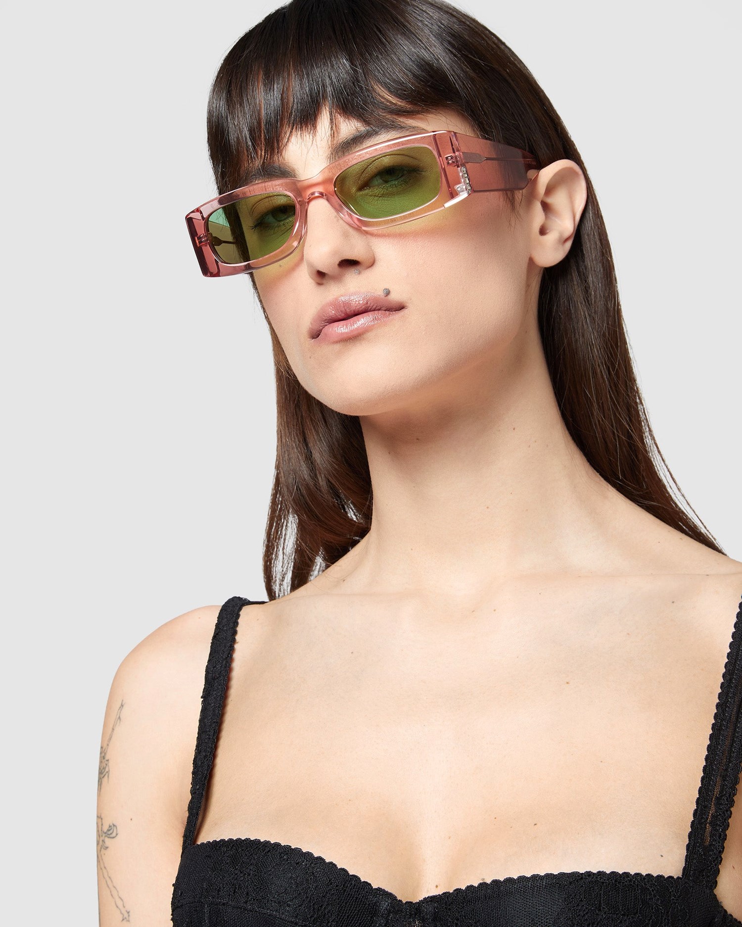 Lunettes de Soleil GCDS Gd0020 Rectangular Sunglasses Homme Rose | 351792-MHG