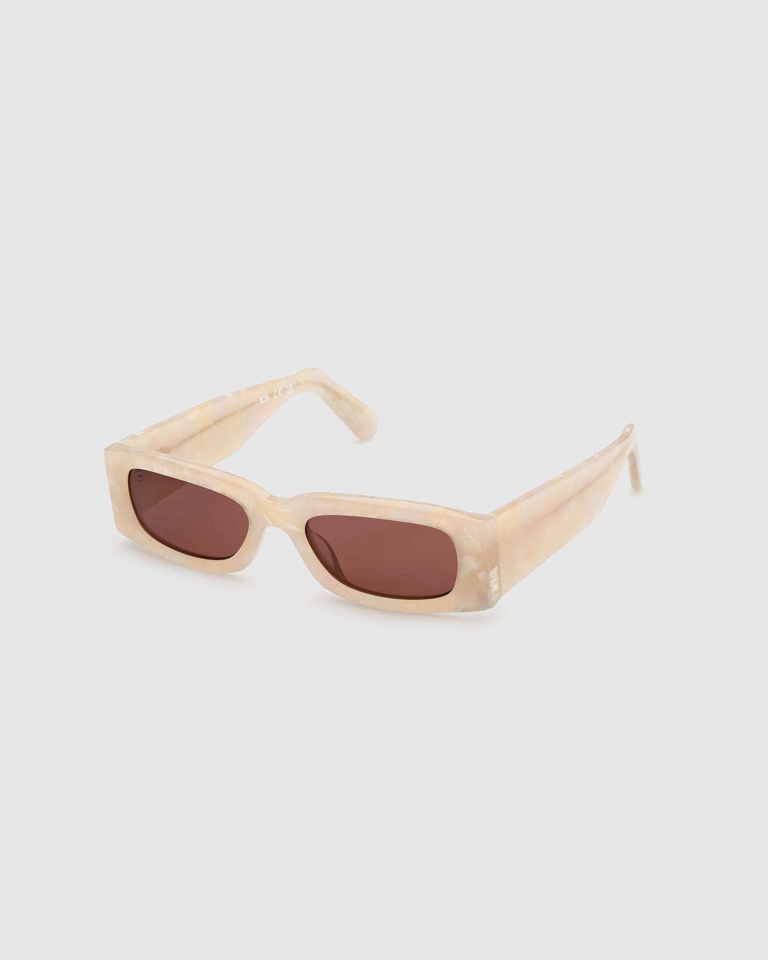 Lunettes de Soleil GCDS Gd0020 Rectangular Sunglasses Femme Beige | 674230-KBH