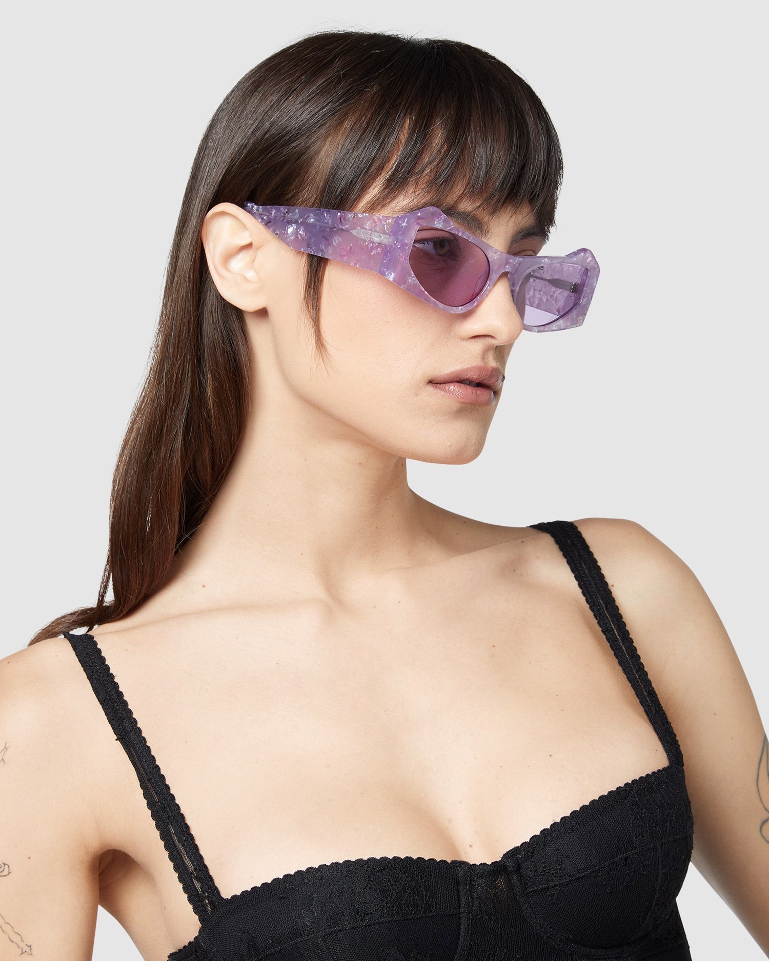 Lunettes de Soleil GCDS Gd0022 Cat-eye Sunglasses Homme Violet | 930421-KIL