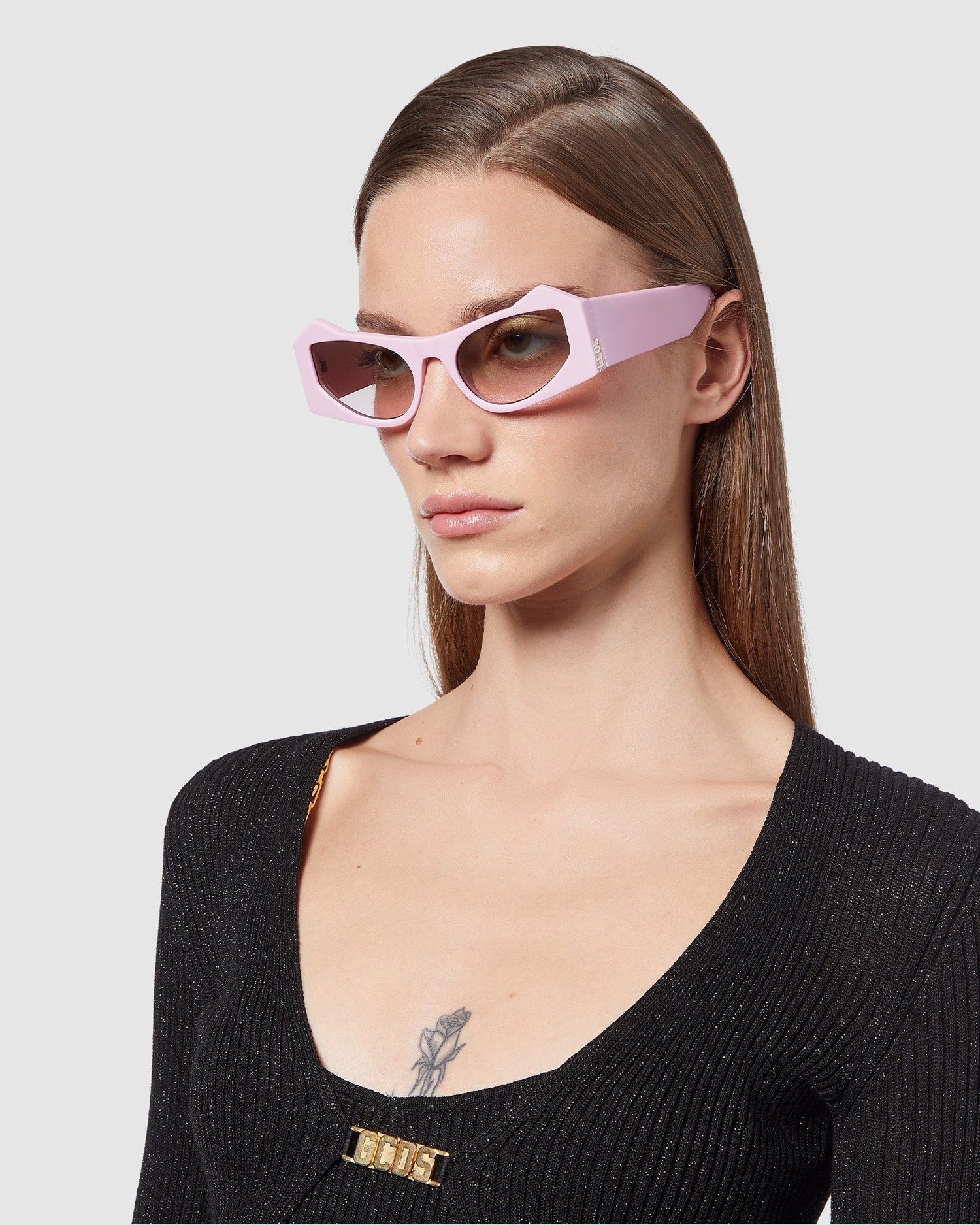 Lunettes de Soleil GCDS Gd0022 Cat-eye Sunglasses Homme Rose | 957124-SYD