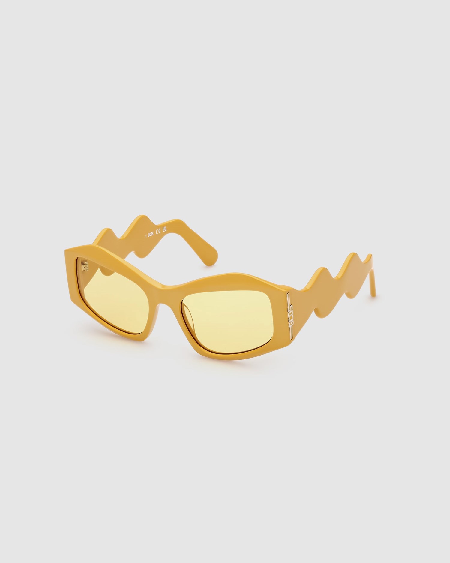 Lunettes de Soleil GCDS Gd0023 Geometric Sunglasses Homme Jaune | 795638-BWL
