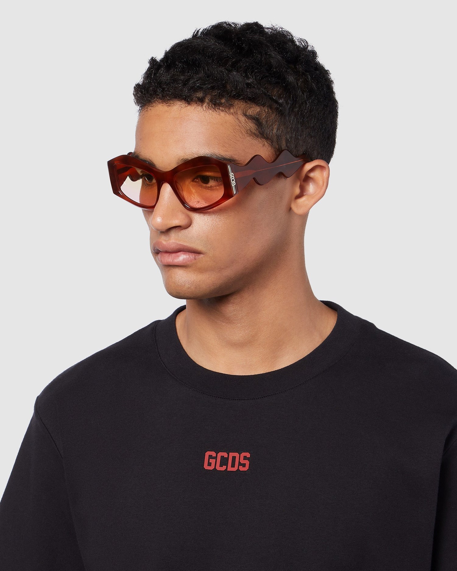 Lunettes de Soleil GCDS Gd0023 Geometric Sunglasses Homme Marron | 873054-COP