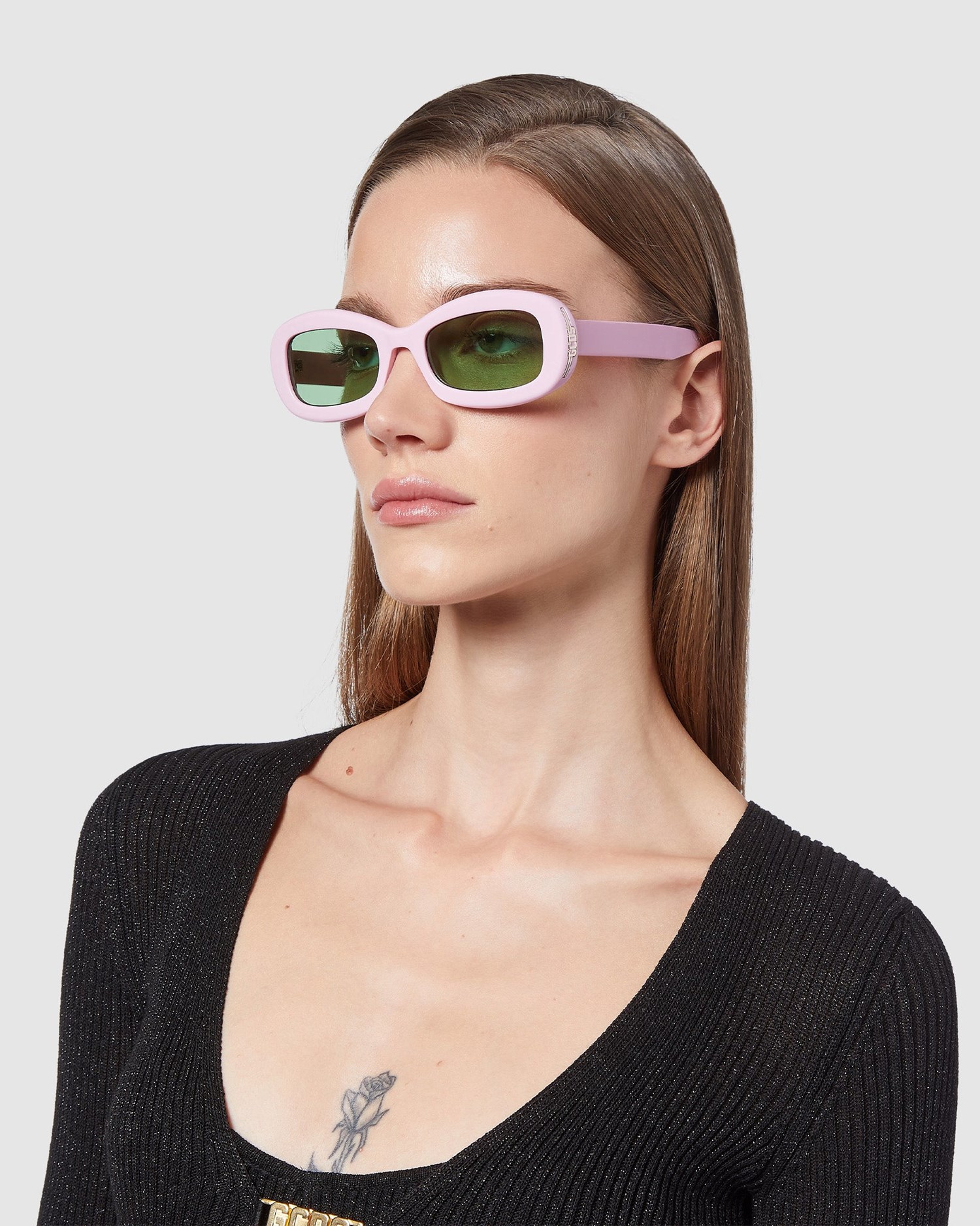 Lunettes de Soleil GCDS Gd0027 Oval Sunglasses Femme Rose | 523068-AYS