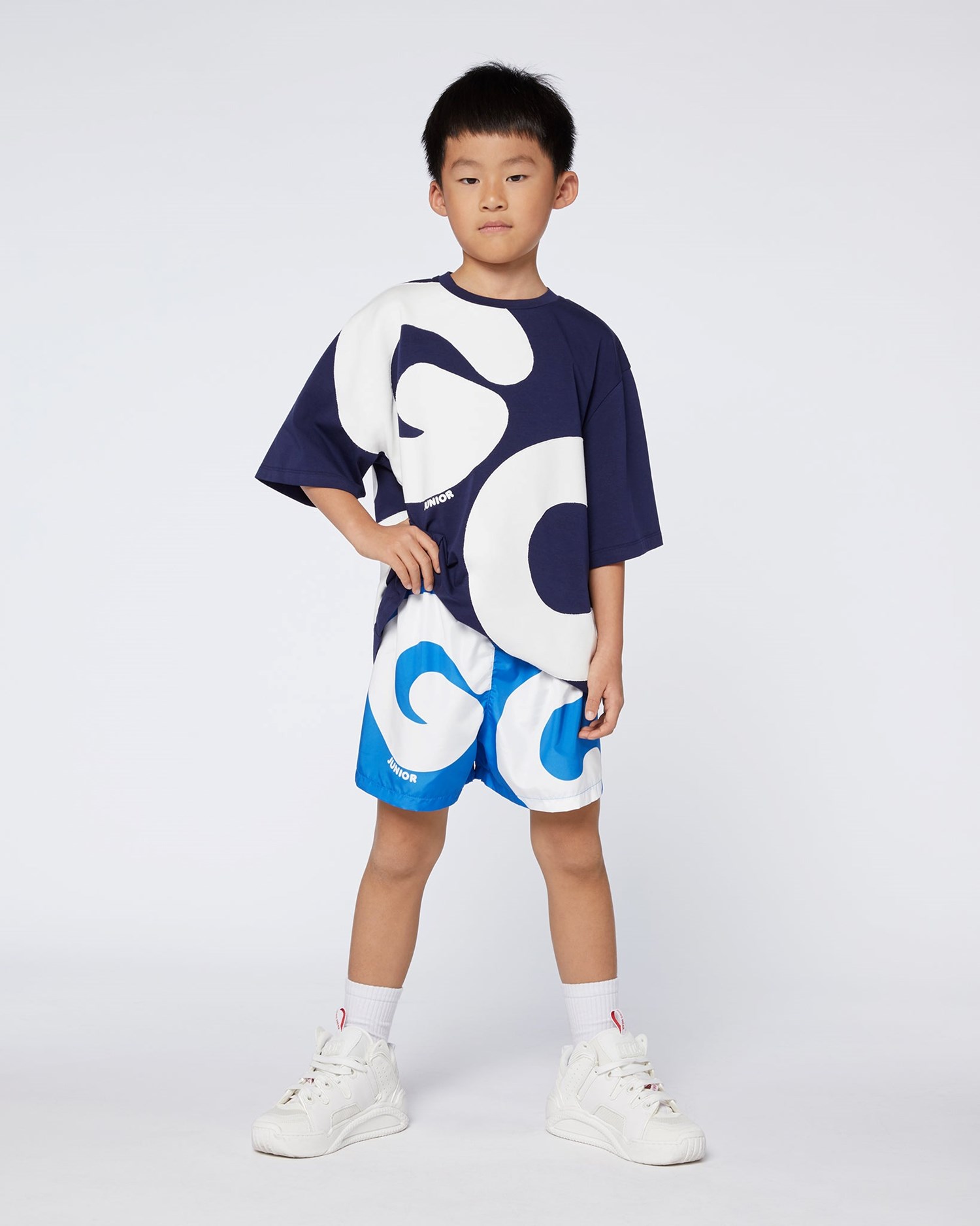 Maillots De Bain GCDS Andy Logo Swim Shorts Enfant Bleu | 037986-AXW