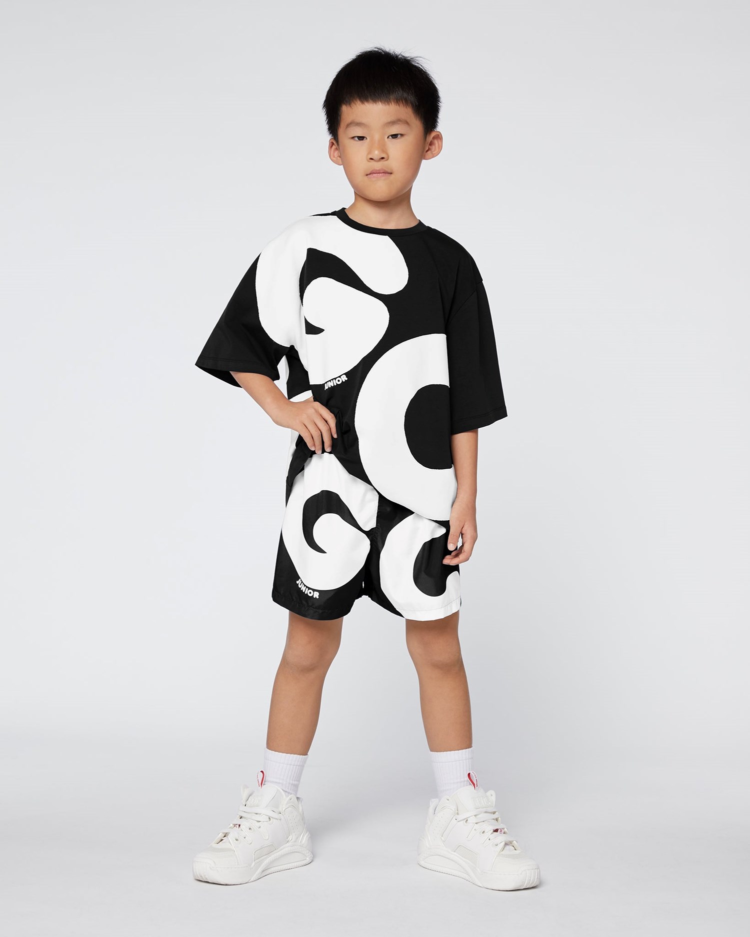 Maillots De Bain GCDS Andy Logo Swim Shorts Enfant Noir | 076845-BHM