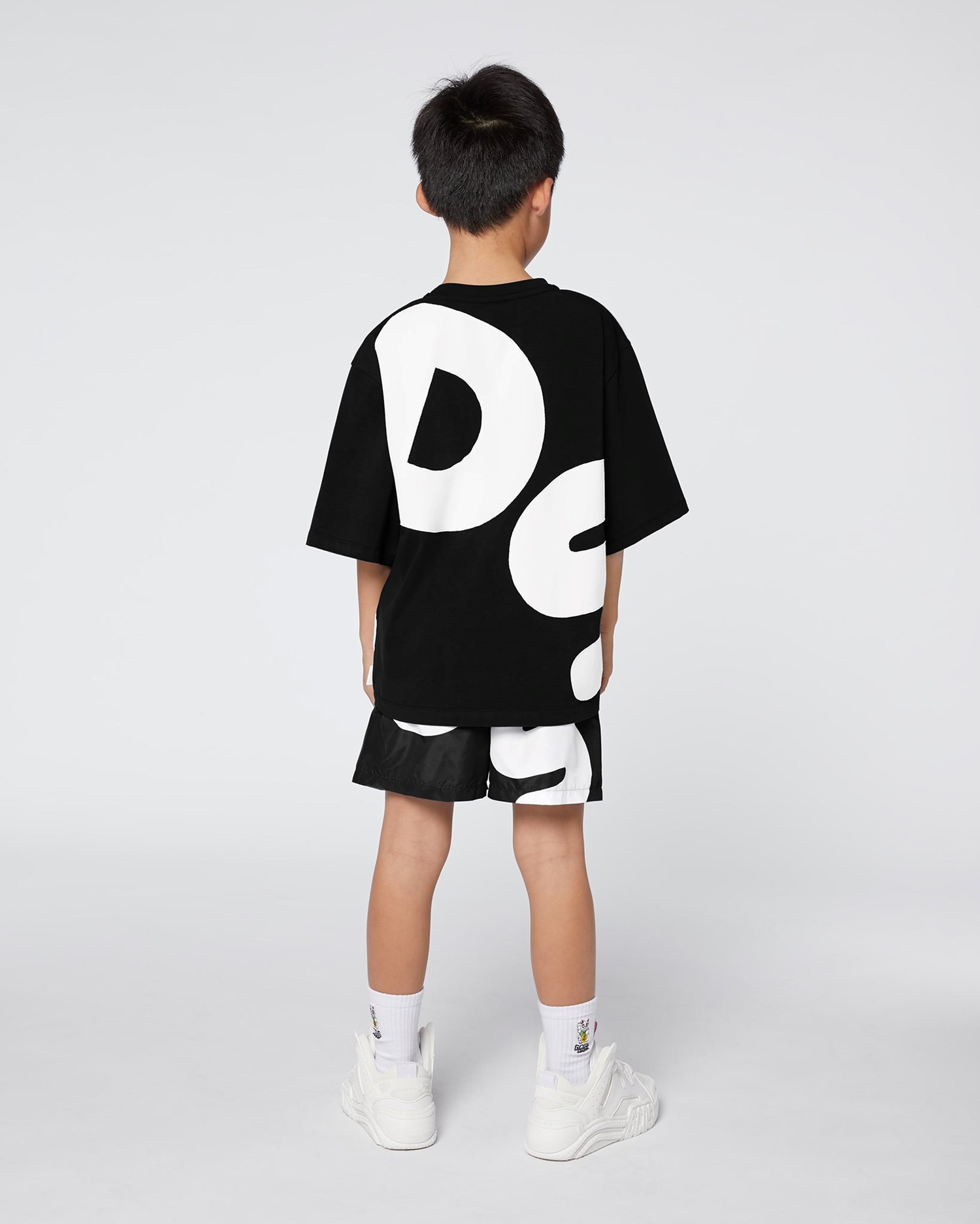 Maillots De Bain GCDS Andy Logo Swim Shorts Enfant Noir | 076845-BHM