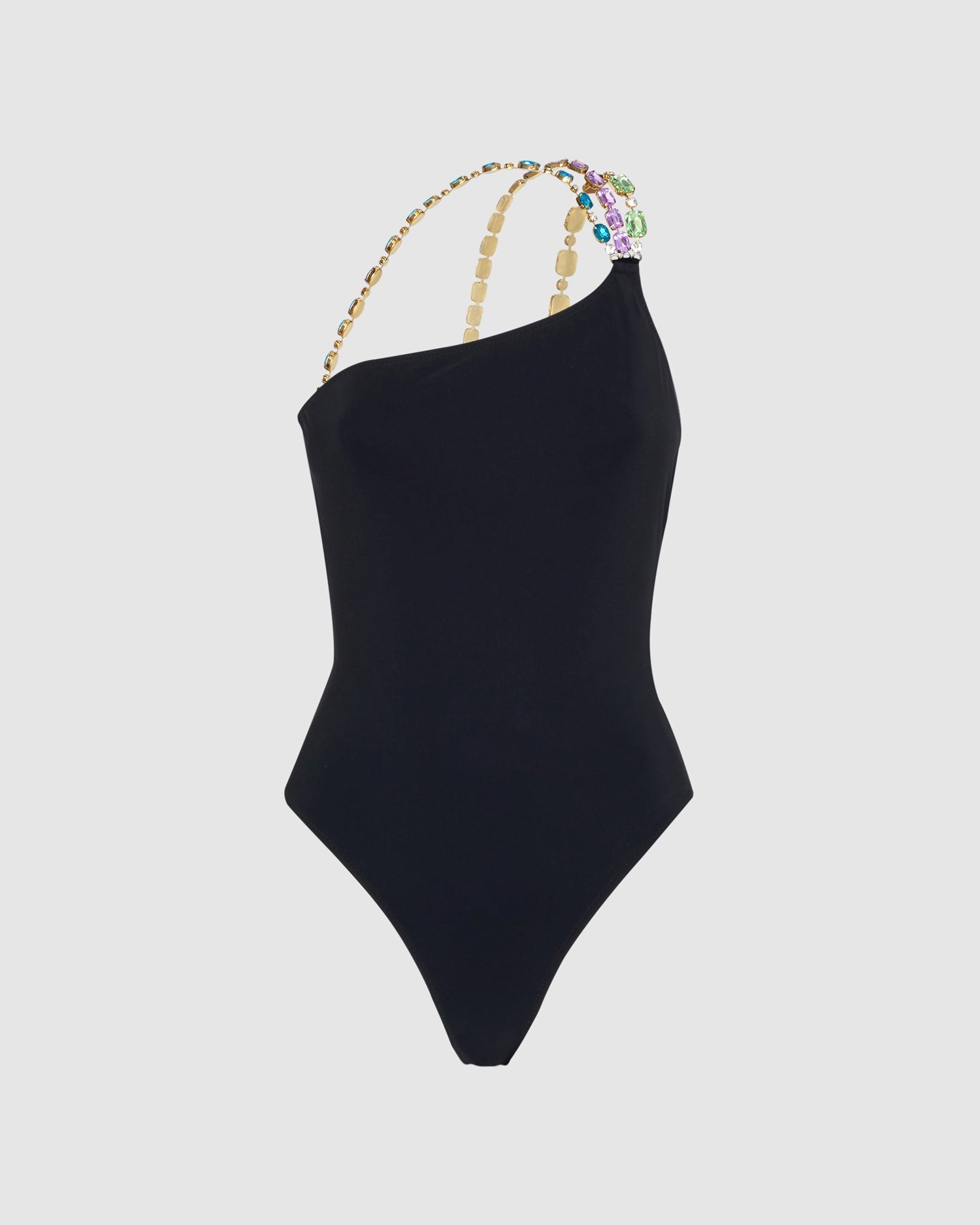 Maillots De Bain GCDS Bling One Shoulder Swimsuit Femme Noir | 297840-JAD