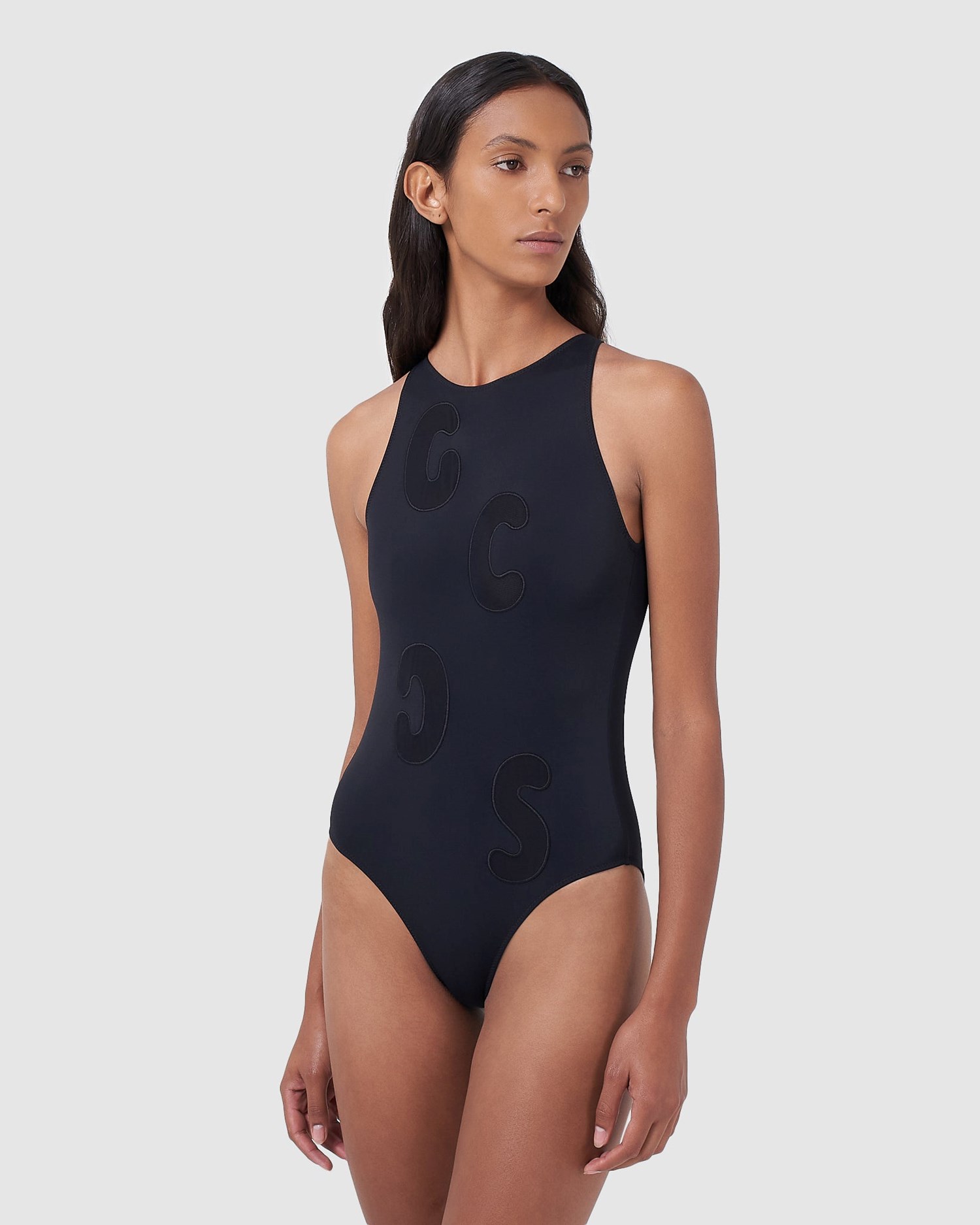 Maillots De Bain GCDS Holes Gcds Logo Swimsuit Femme Noir | 720618-WCM