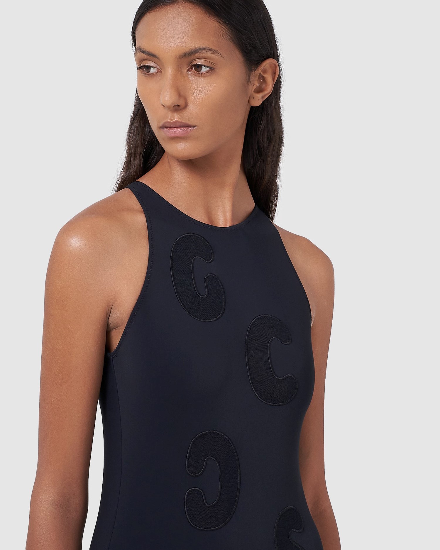 Maillots De Bain GCDS Holes Gcds Logo Swimsuit Femme Noir | 720618-WCM