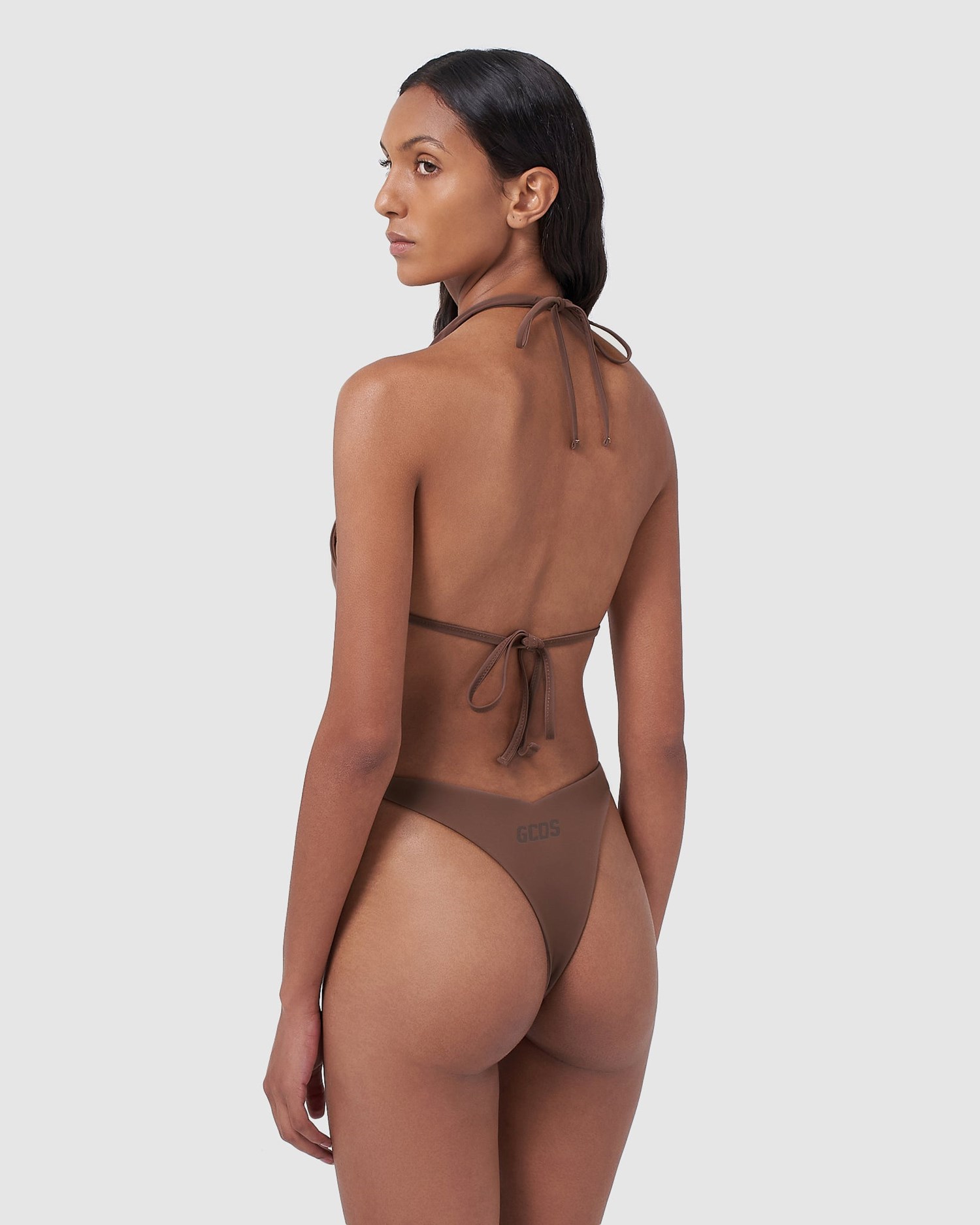 Maillots De Bain GCDS Metallic Logo Clip Bikini Femme Marron | 162389-ZVT