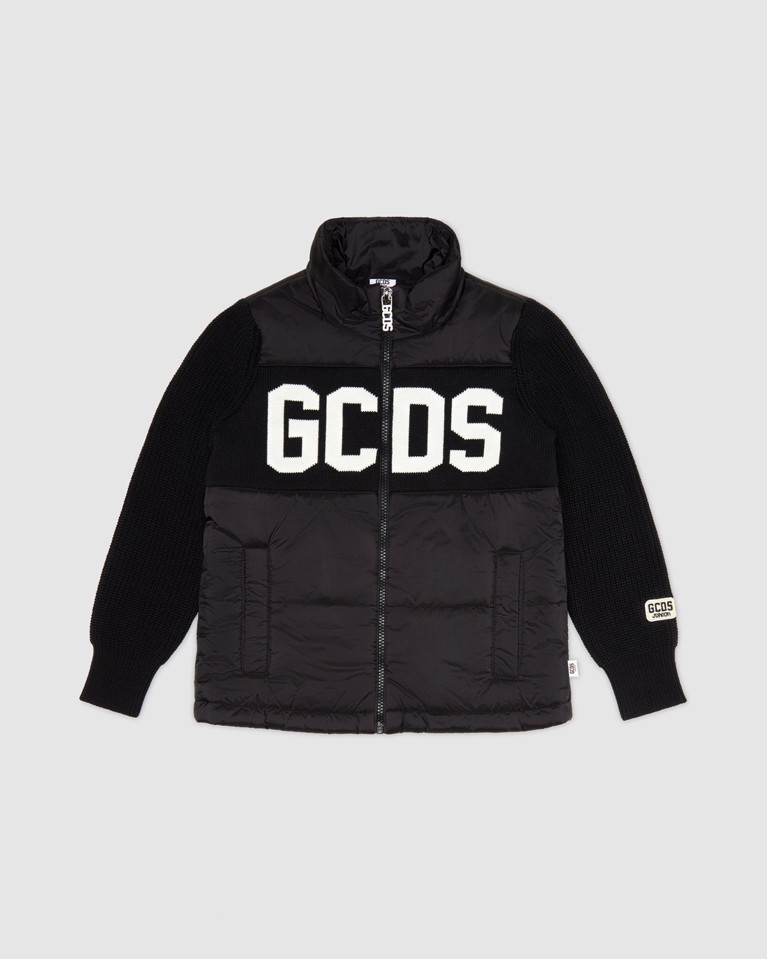 Manteaux GCDS Logo Puffercoat Enfant Noir | 491086-NYV
