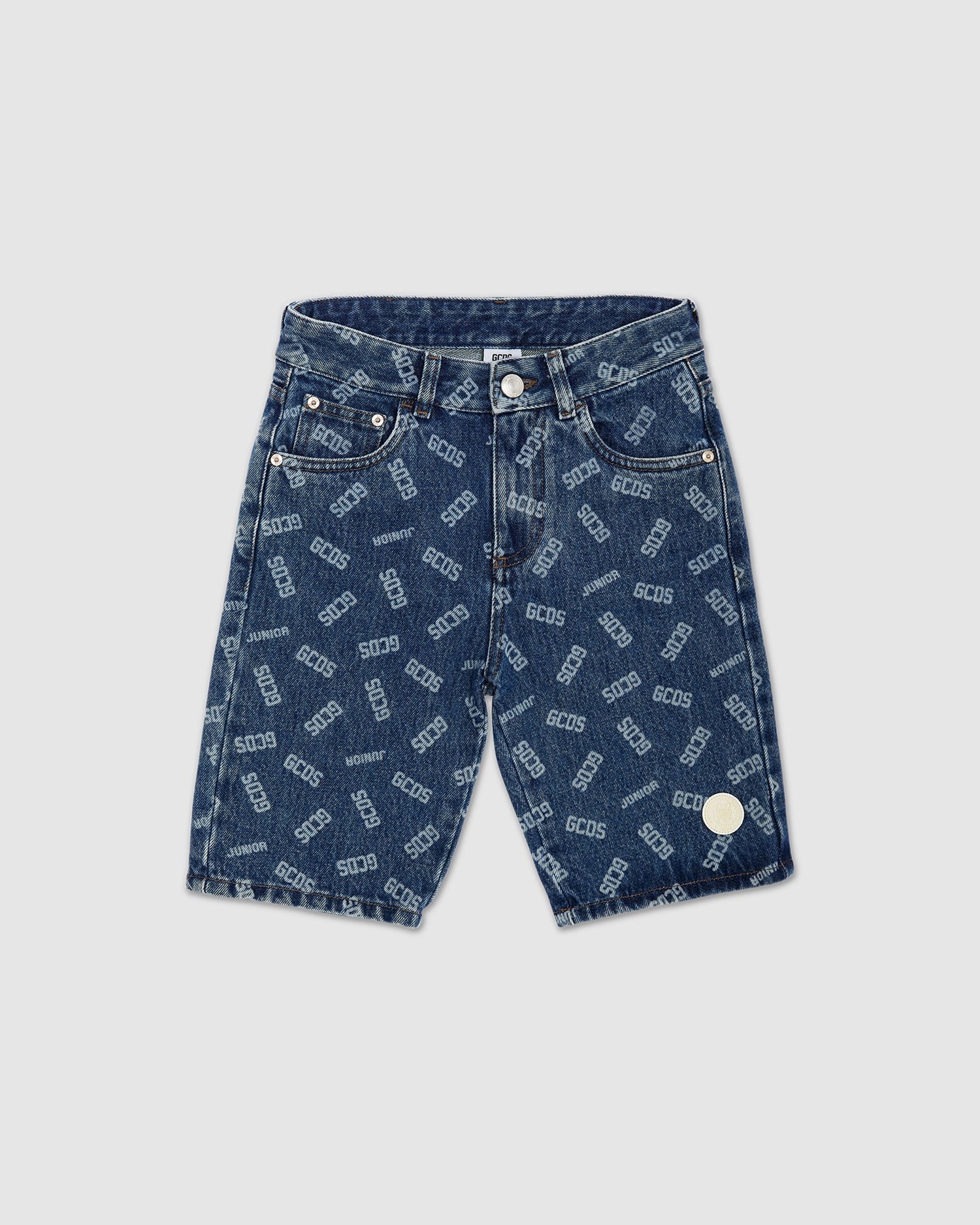 Pantalons GCDS Allover Gcds Logo Shorts Enfant Bleu Clair | 264305-FXY