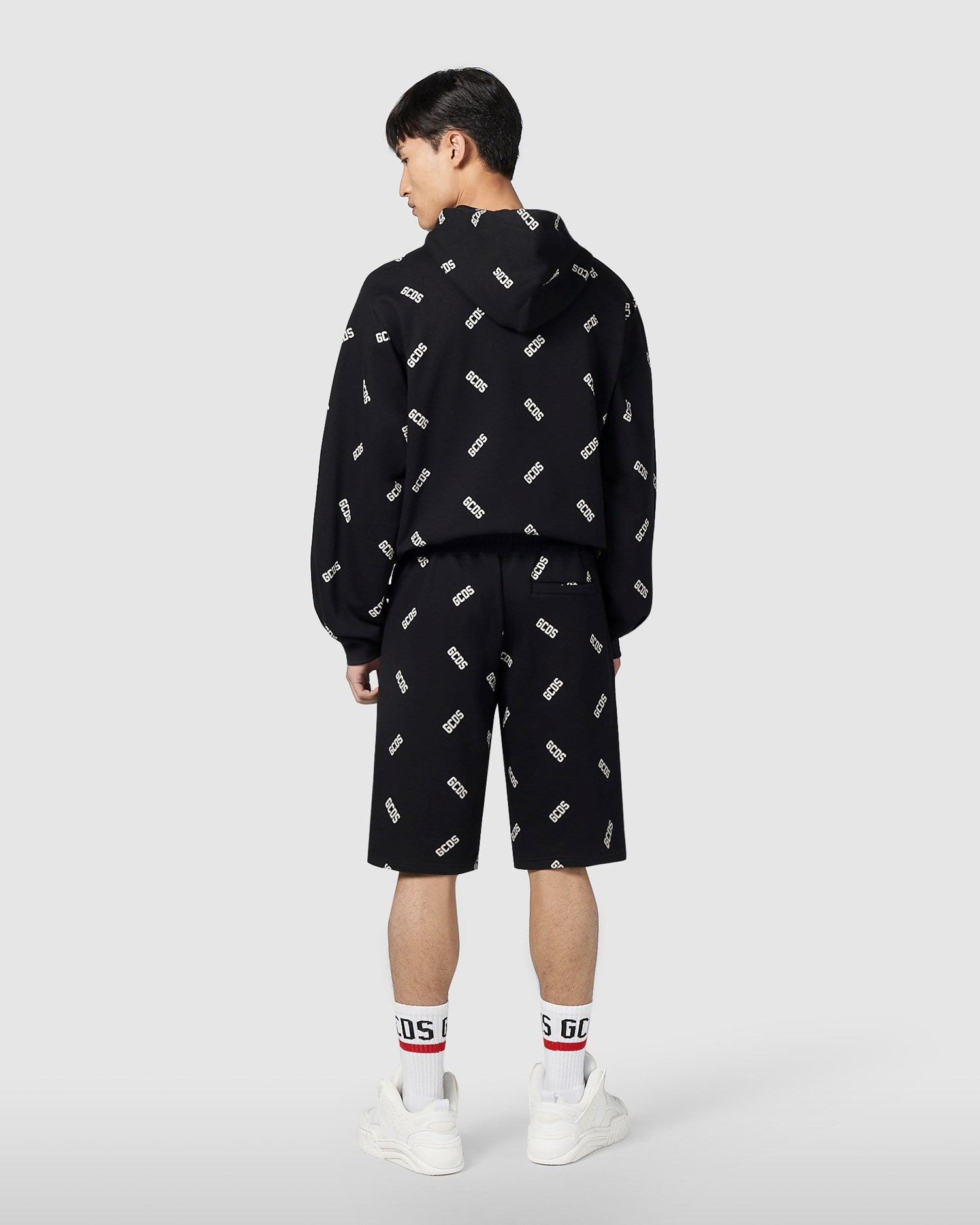 Pantalons GCDS Allover Logo Shorts Homme Noir | 284051-SOK