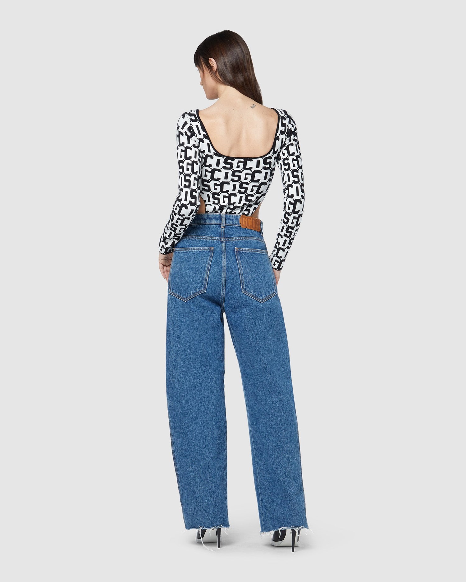 Pantalons GCDS Bling Stones Denim Trousers Femme Bleu Clair | 597283-XSA