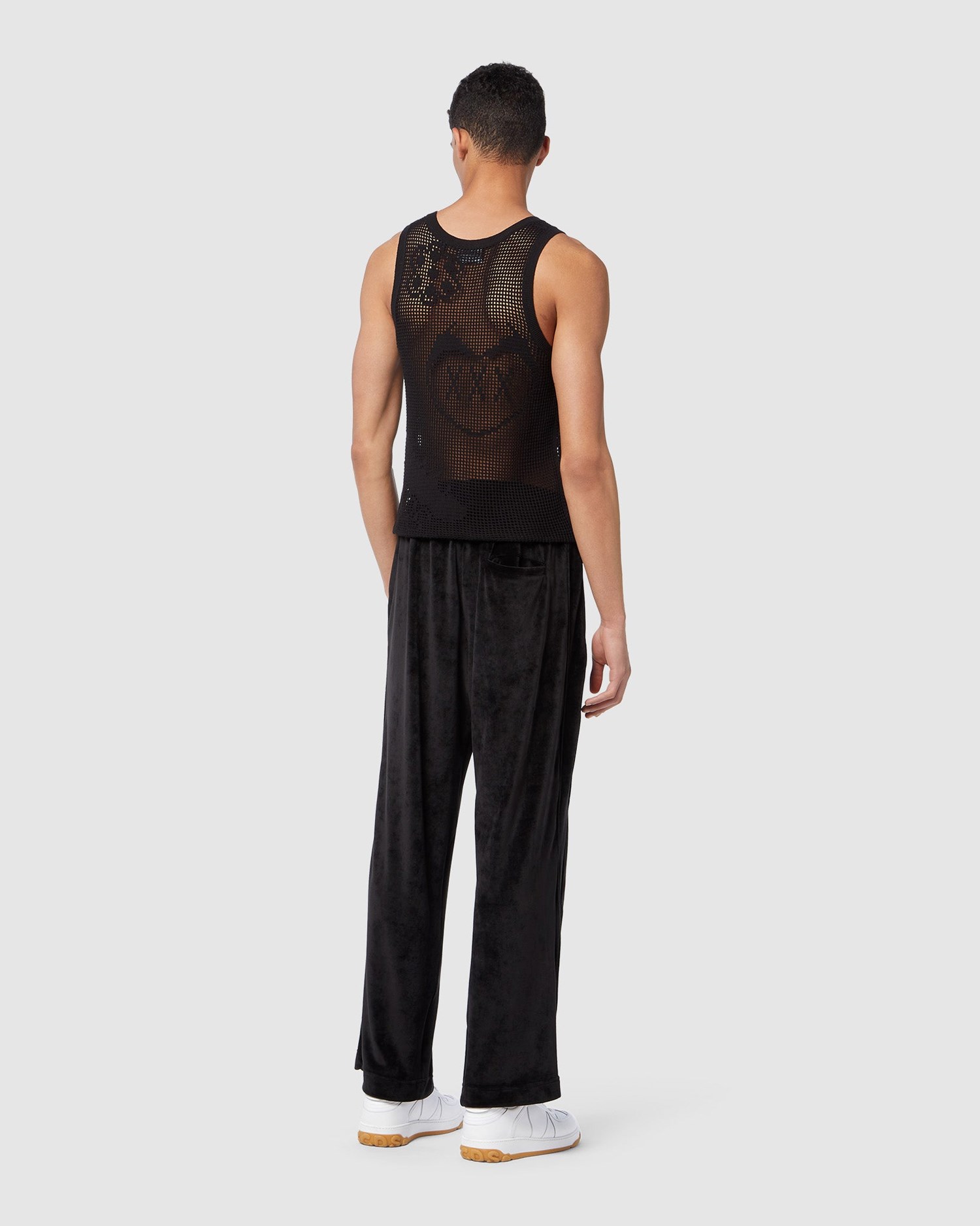 Pantalons GCDS Bliss Logo Velvet Piste Pants Homme Noir | 491763-CFD