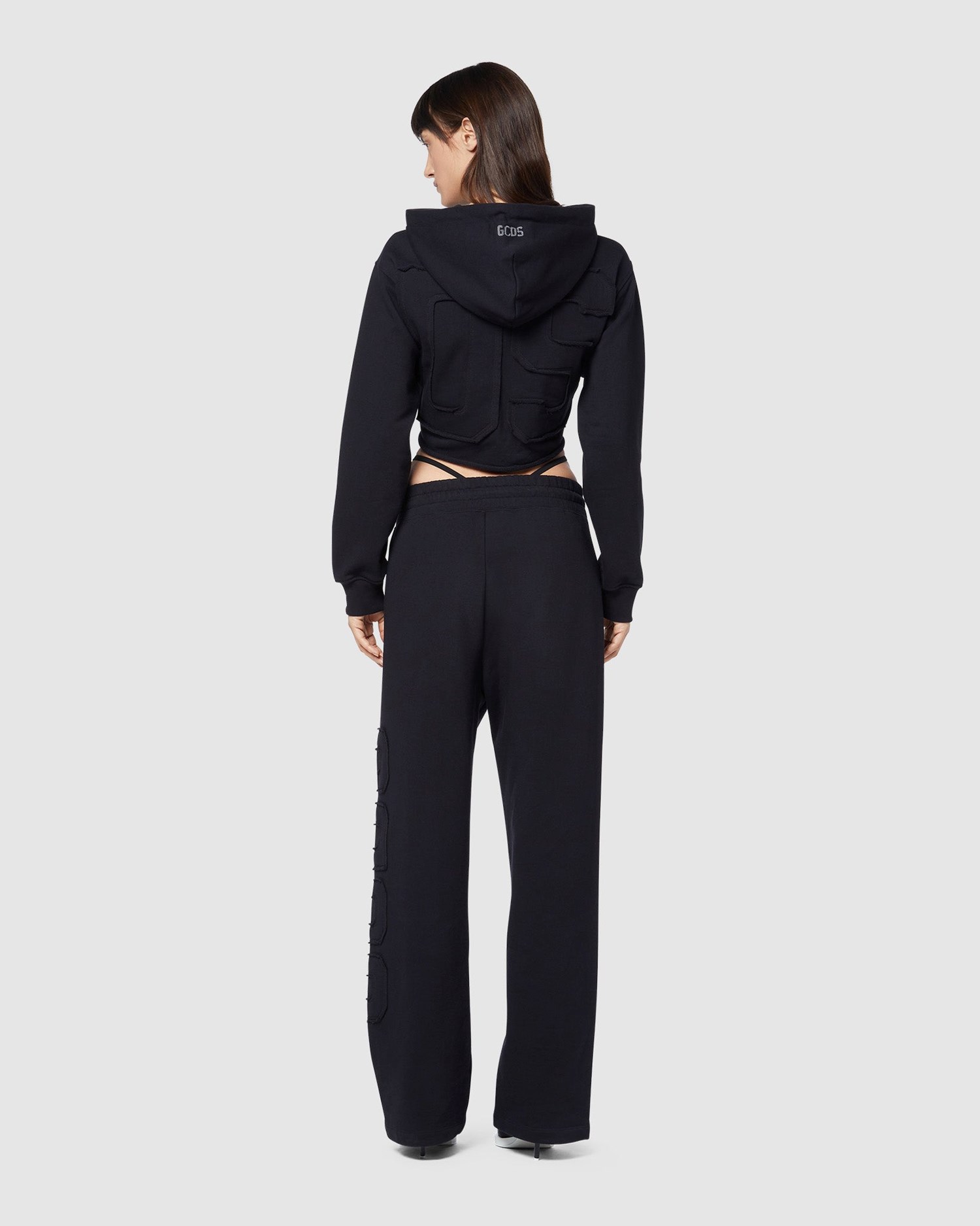 Pantalons GCDS Embroidered Gcds Larges Sweatbottoms Femme Noir | 623198-IPX