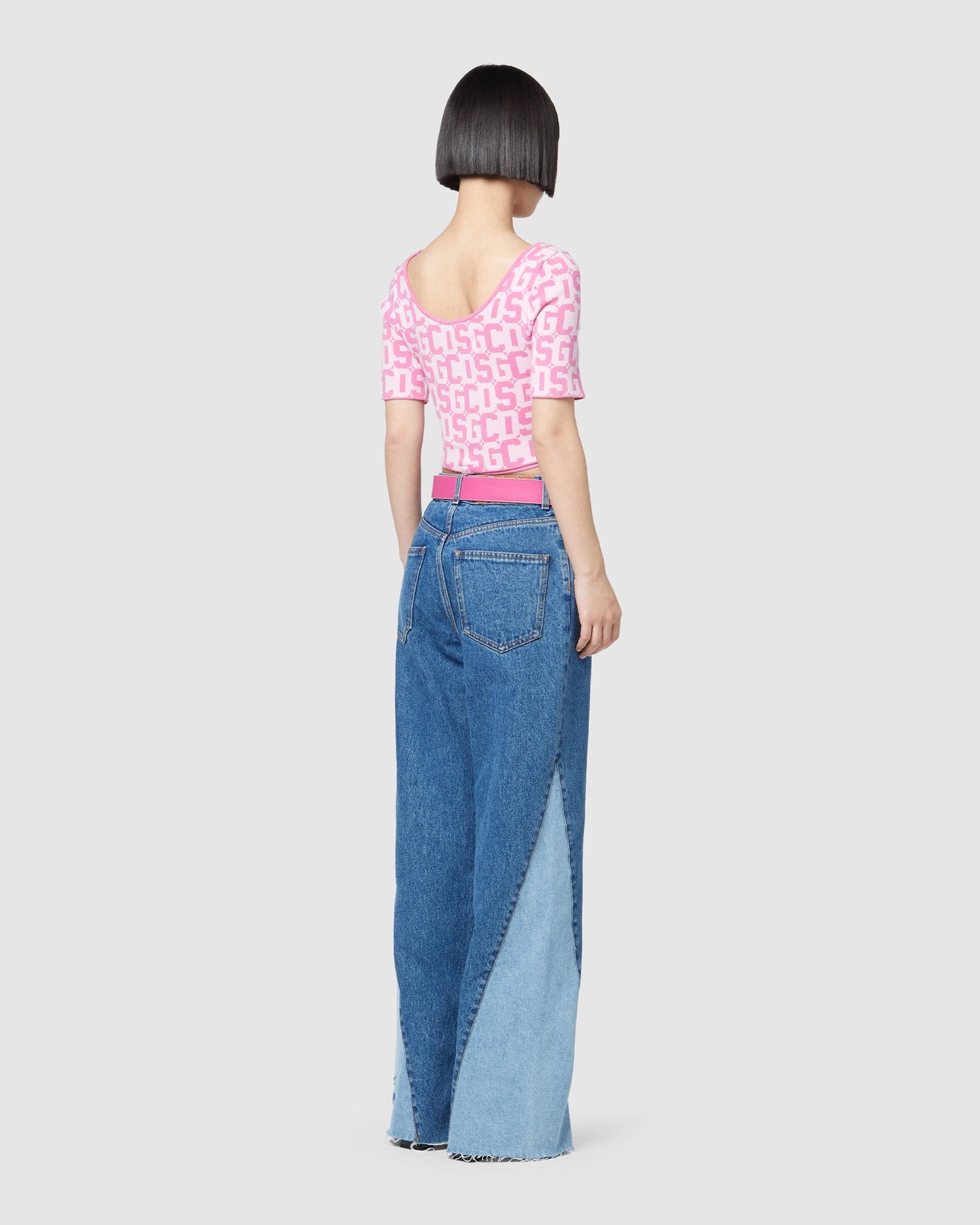 Pantalons GCDS Embroidered Denim Trousers Femme Bleu Clair | 278490-IJR