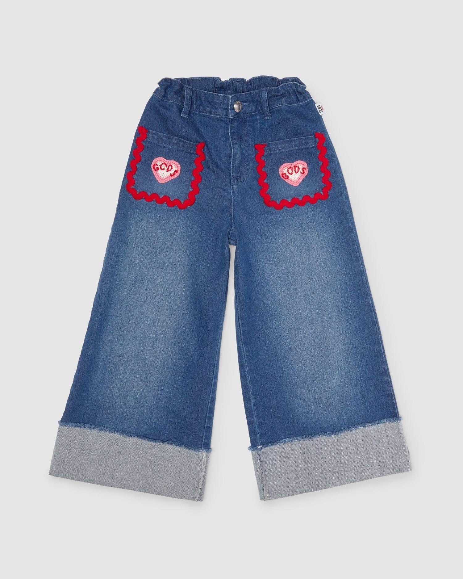 Pantalons GCDS Heart Denim Trousers Enfant Bleu Clair | 706859-IZD