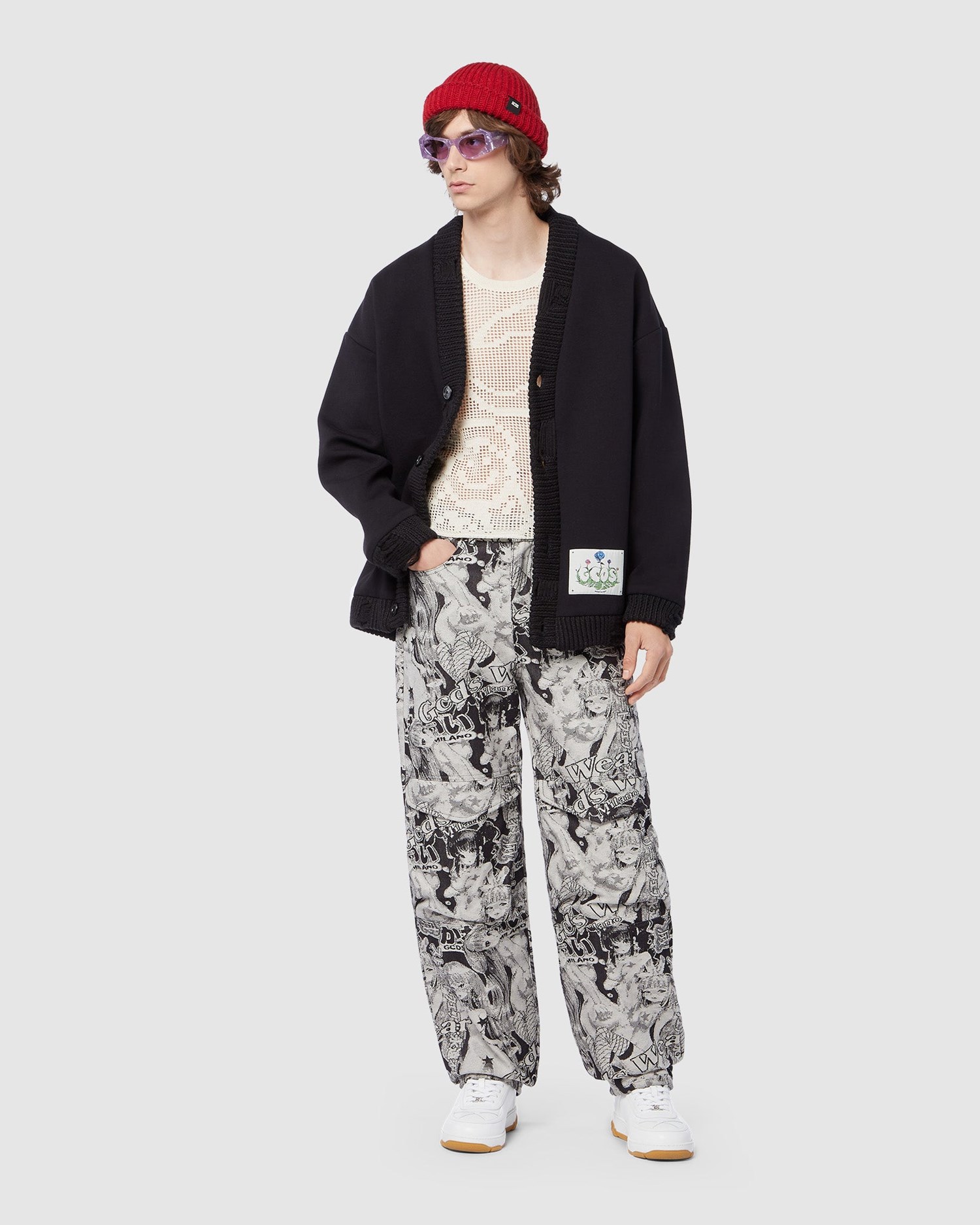 Pantalons GCDS Hentai Ultrawide Trousers Homme Noir | 764128-RAD