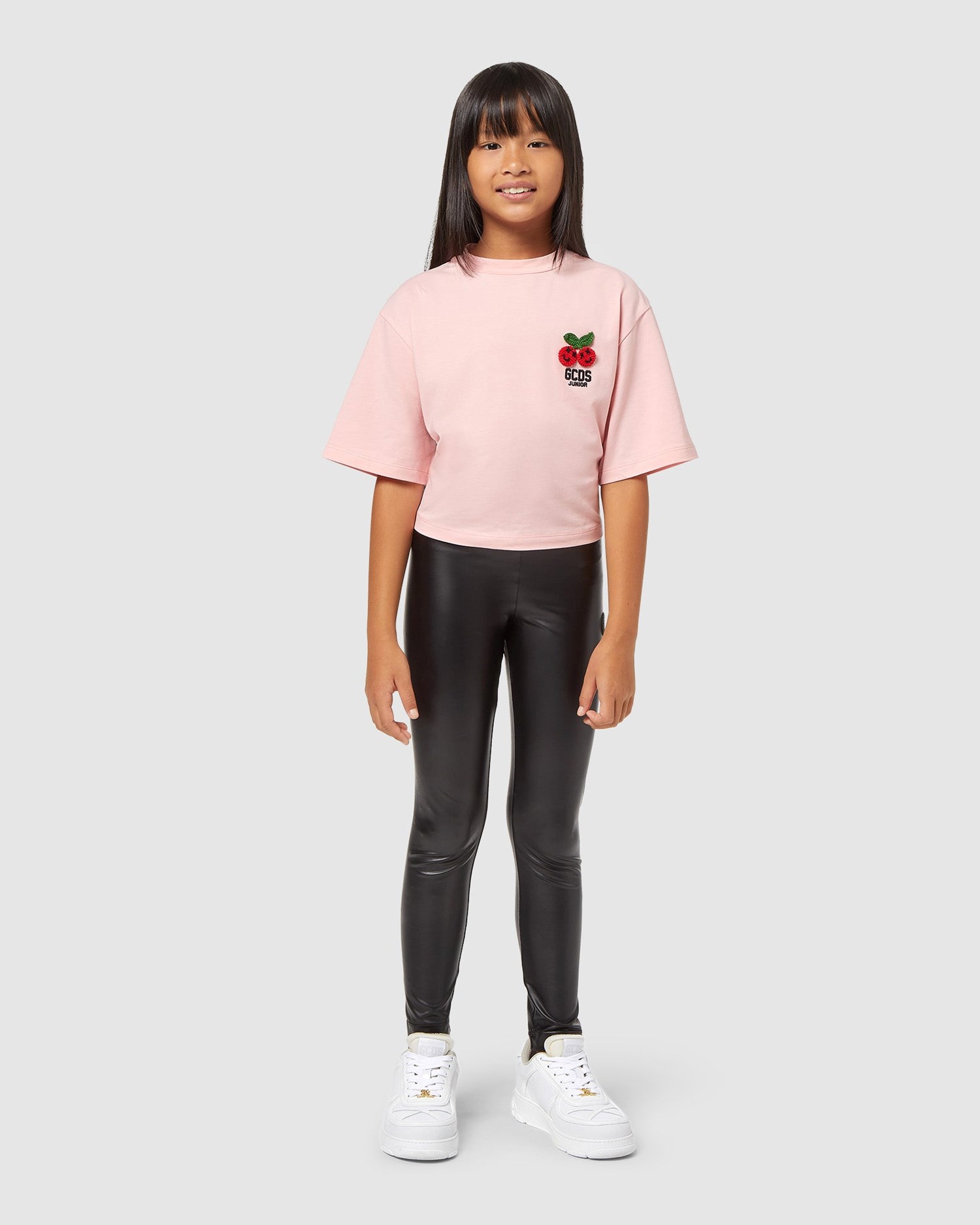 Pantalons GCDS Leggings Enfant Noir | 790361-ZIT