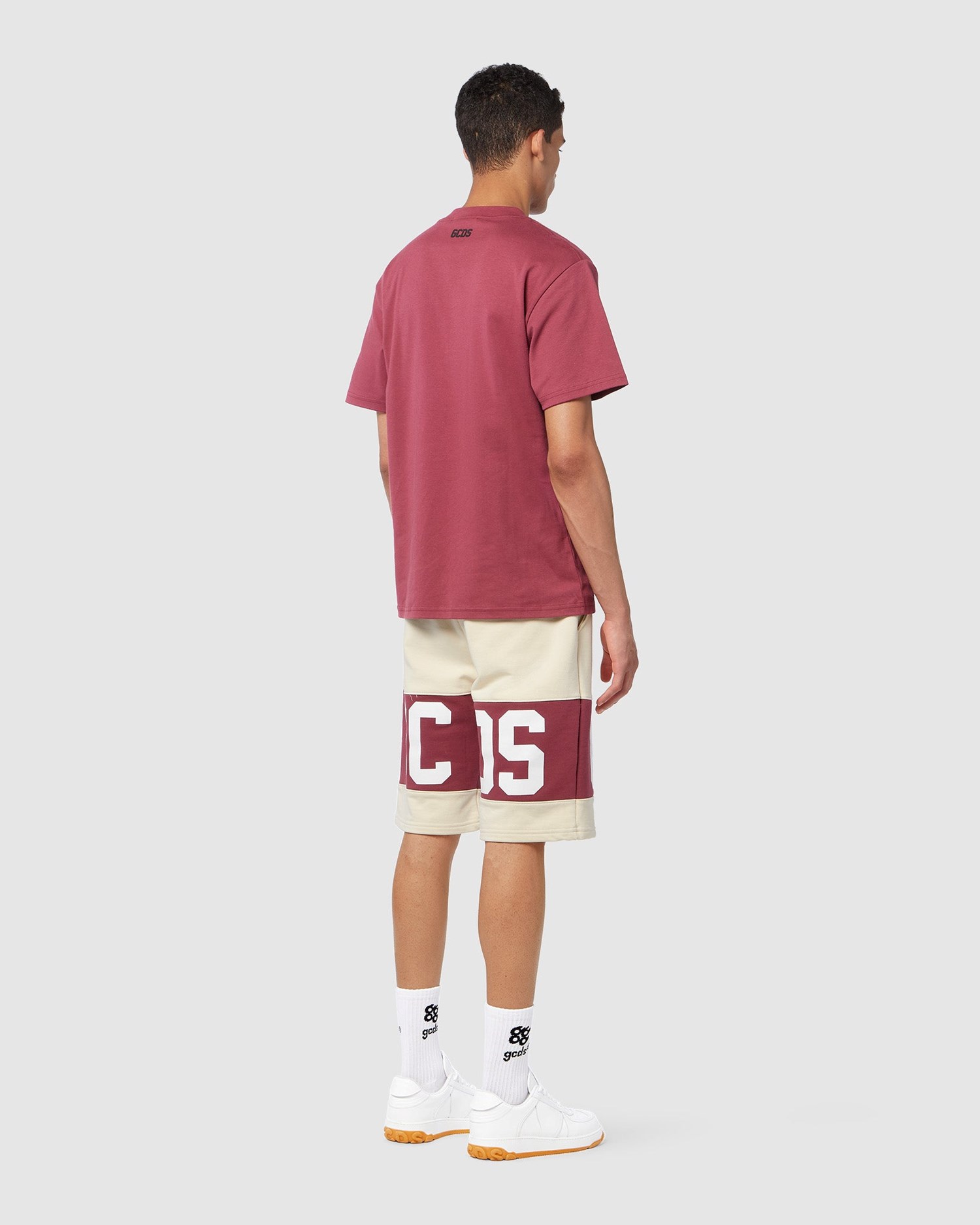 Pantalons GCDS Logo Band Regular Sweatshorts Homme Bordeaux | 062718-FAE
