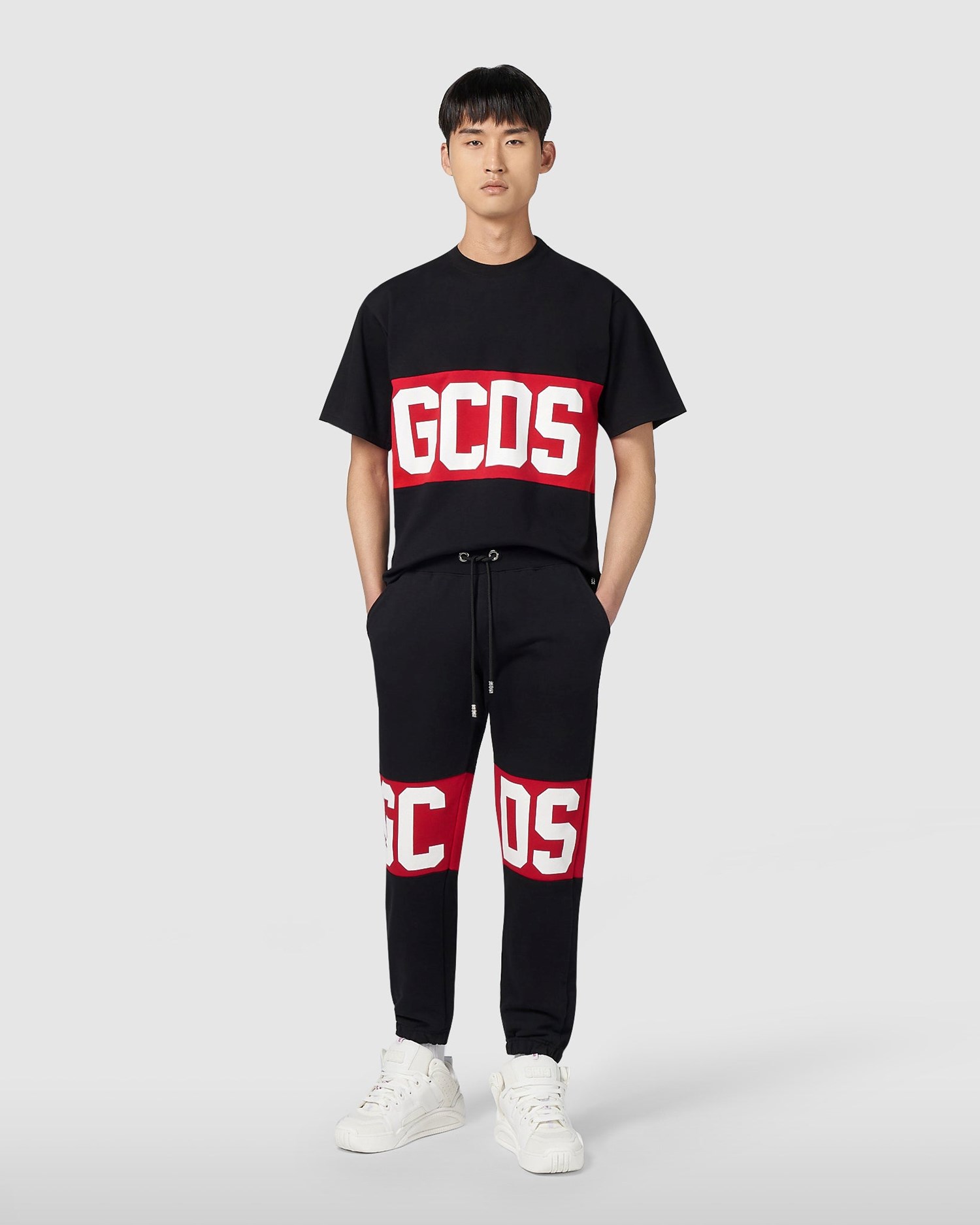 Pantalons GCDS Logo Band Regular Sweatbottoms Homme Noir | 327458-HYU