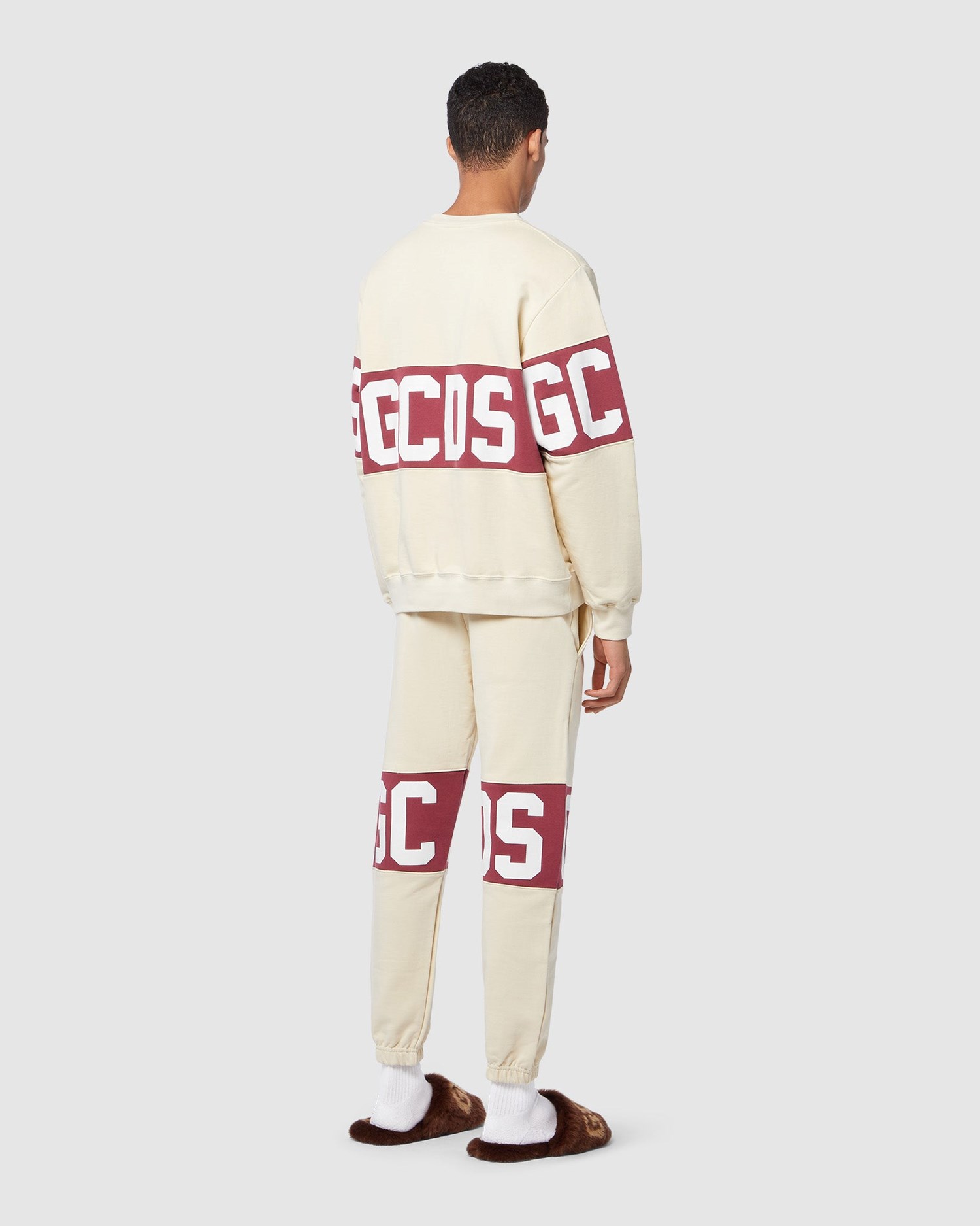 Pantalons GCDS Logo Band Regular Sweatbottoms Homme Bordeaux | 539870-NIH