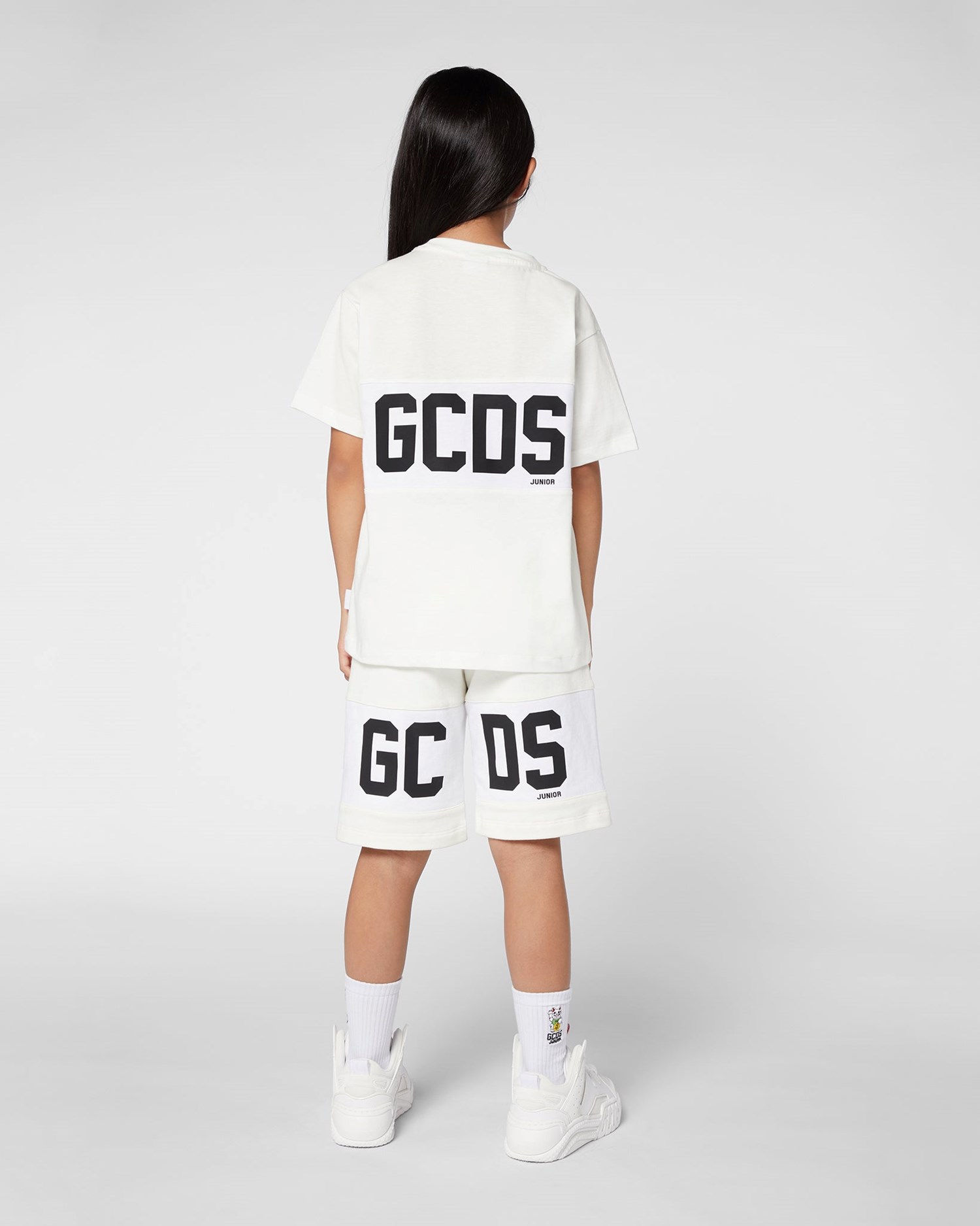 Pantalons GCDS Logo Band Shorts Enfant Blanche | 628190-WVX