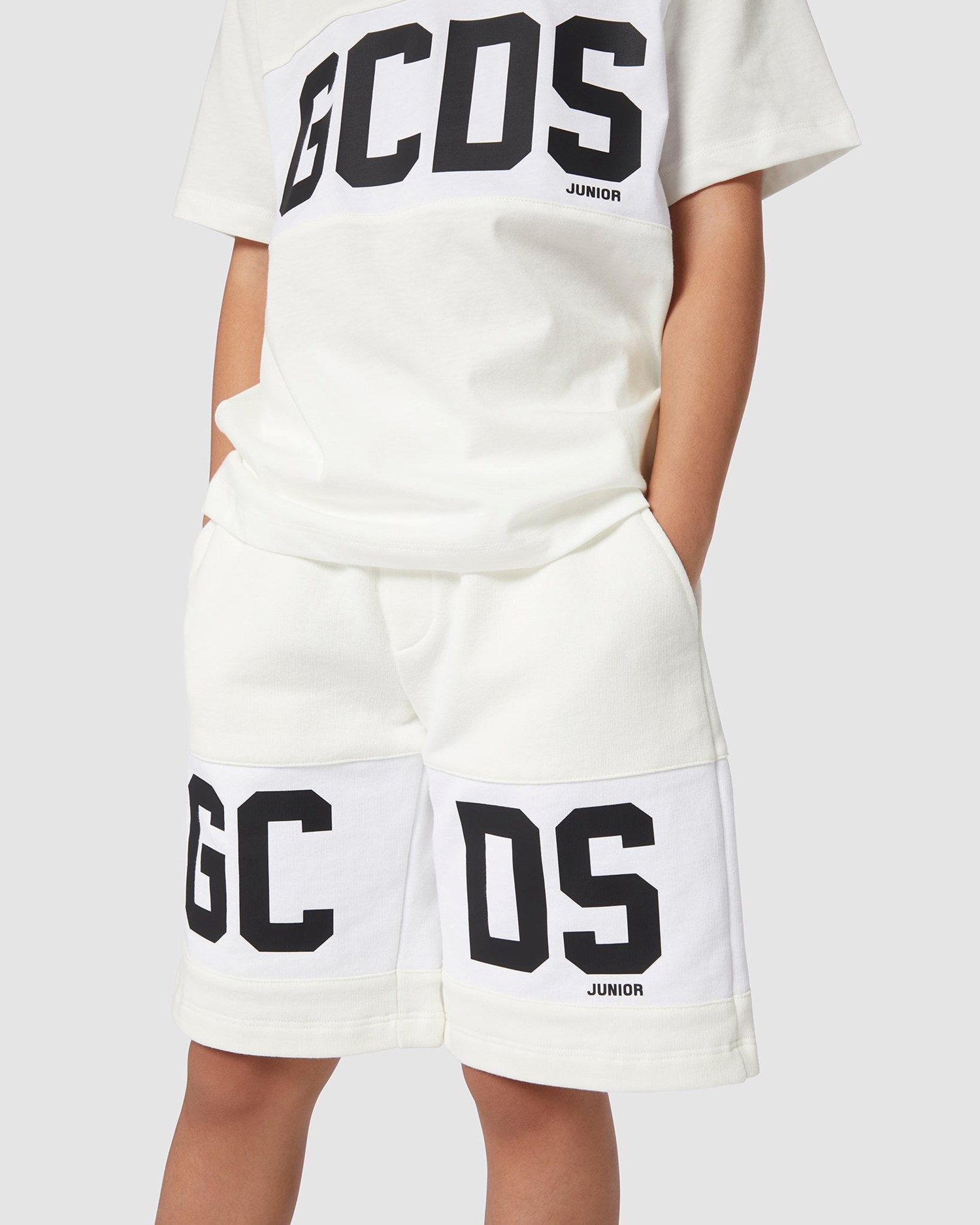 Pantalons GCDS Logo Band Shorts Enfant Blanche | 628190-WVX