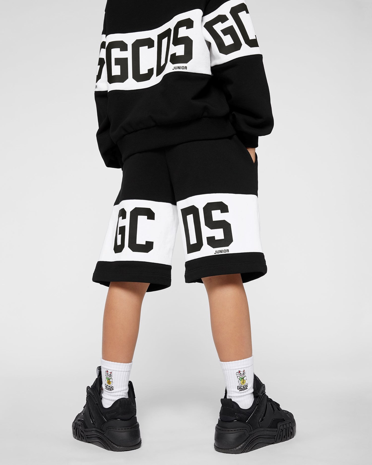 Pantalons GCDS Logo Band Shorts Enfant Noir | 963018-YJK