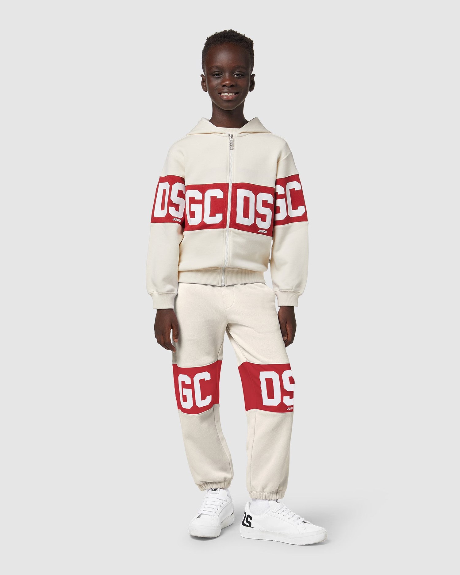 Pantalons GCDS Logo Band Sweatbottoms Enfant Grise | 164508-FUM