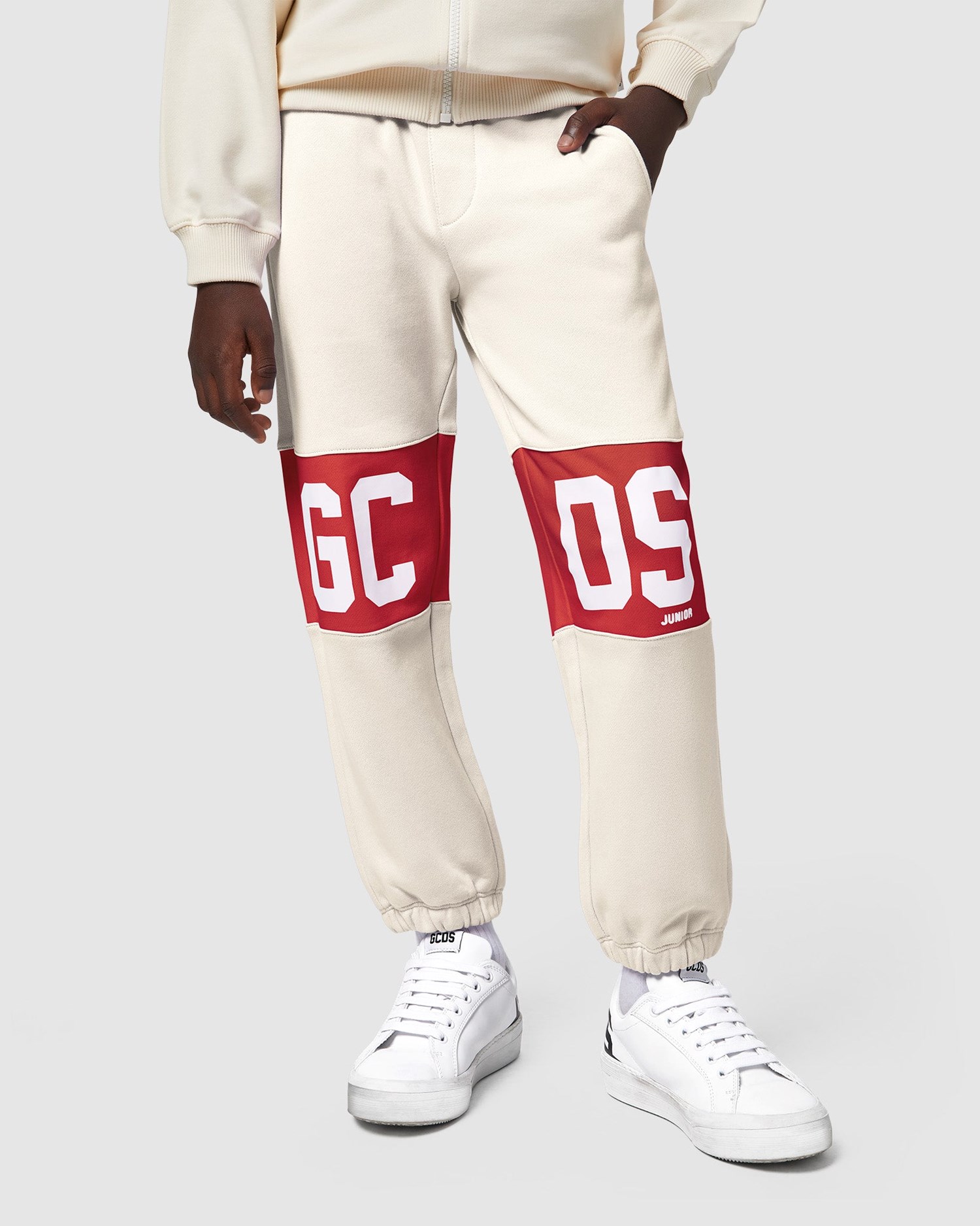 Pantalons GCDS Logo Band Sweatbottoms Enfant Grise | 164508-FUM