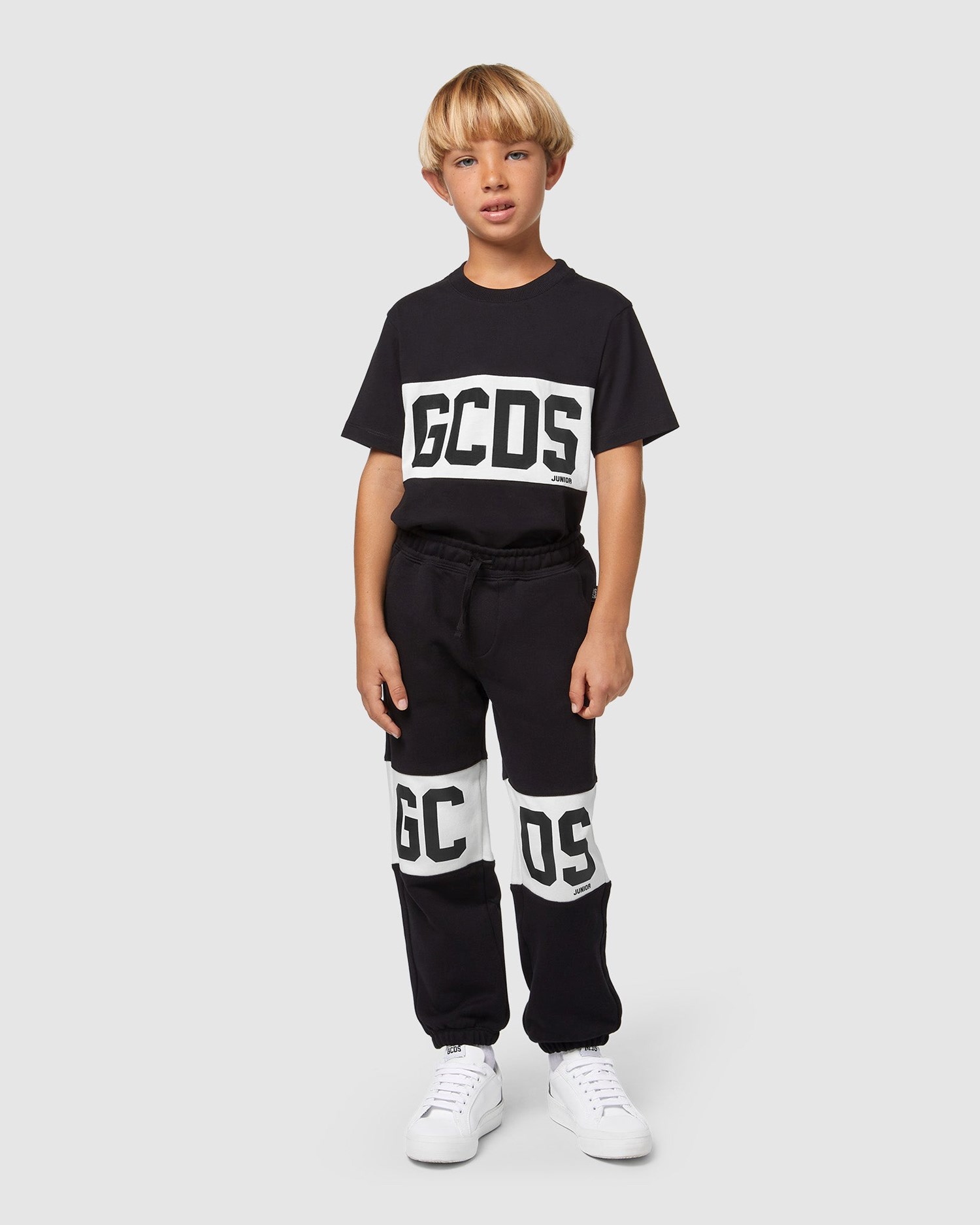 Pantalons GCDS Logo Band Sweatbottoms Enfant Noir | 981437-GAM