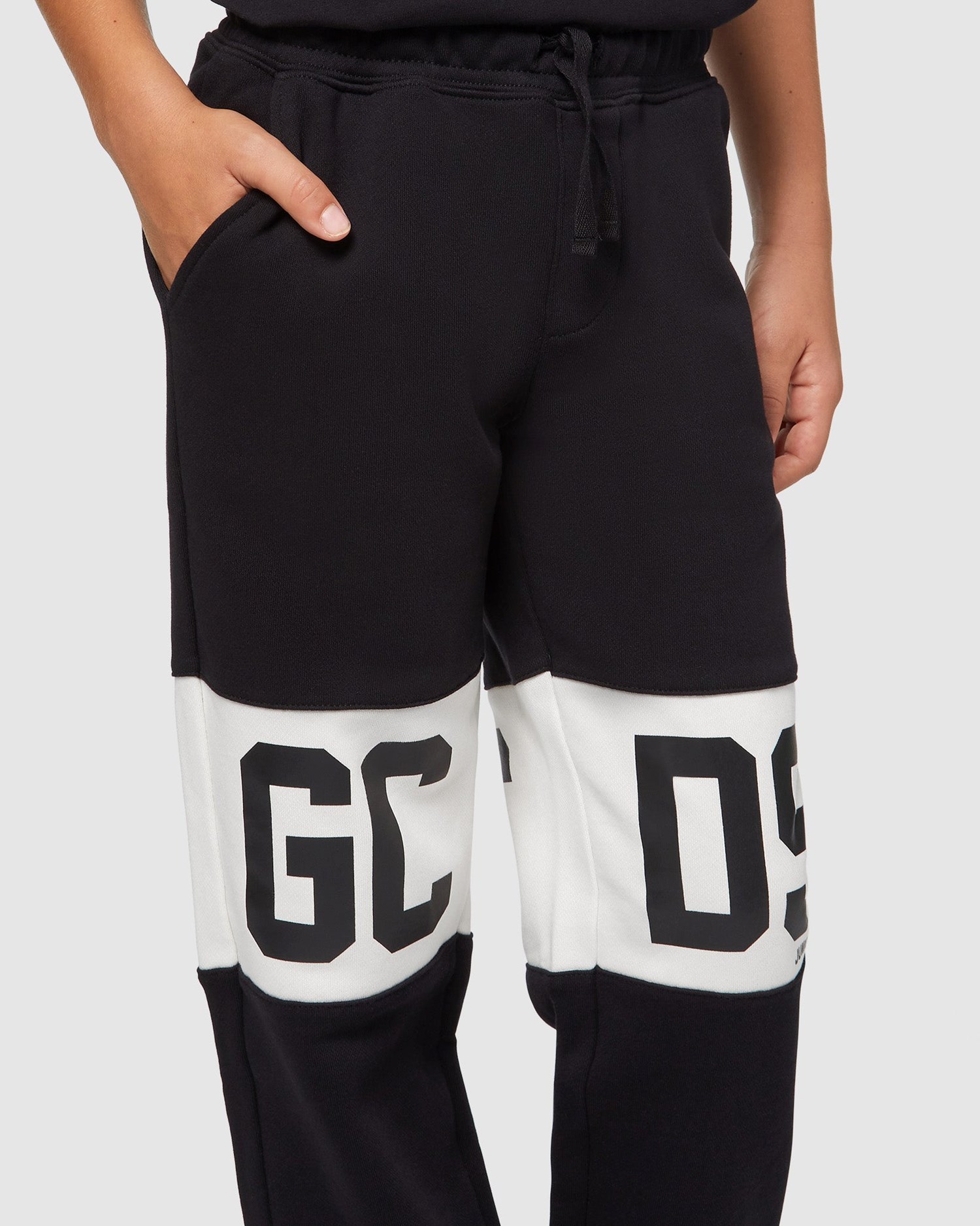 Pantalons GCDS Logo Band Sweatbottoms Enfant Noir | 981437-GAM