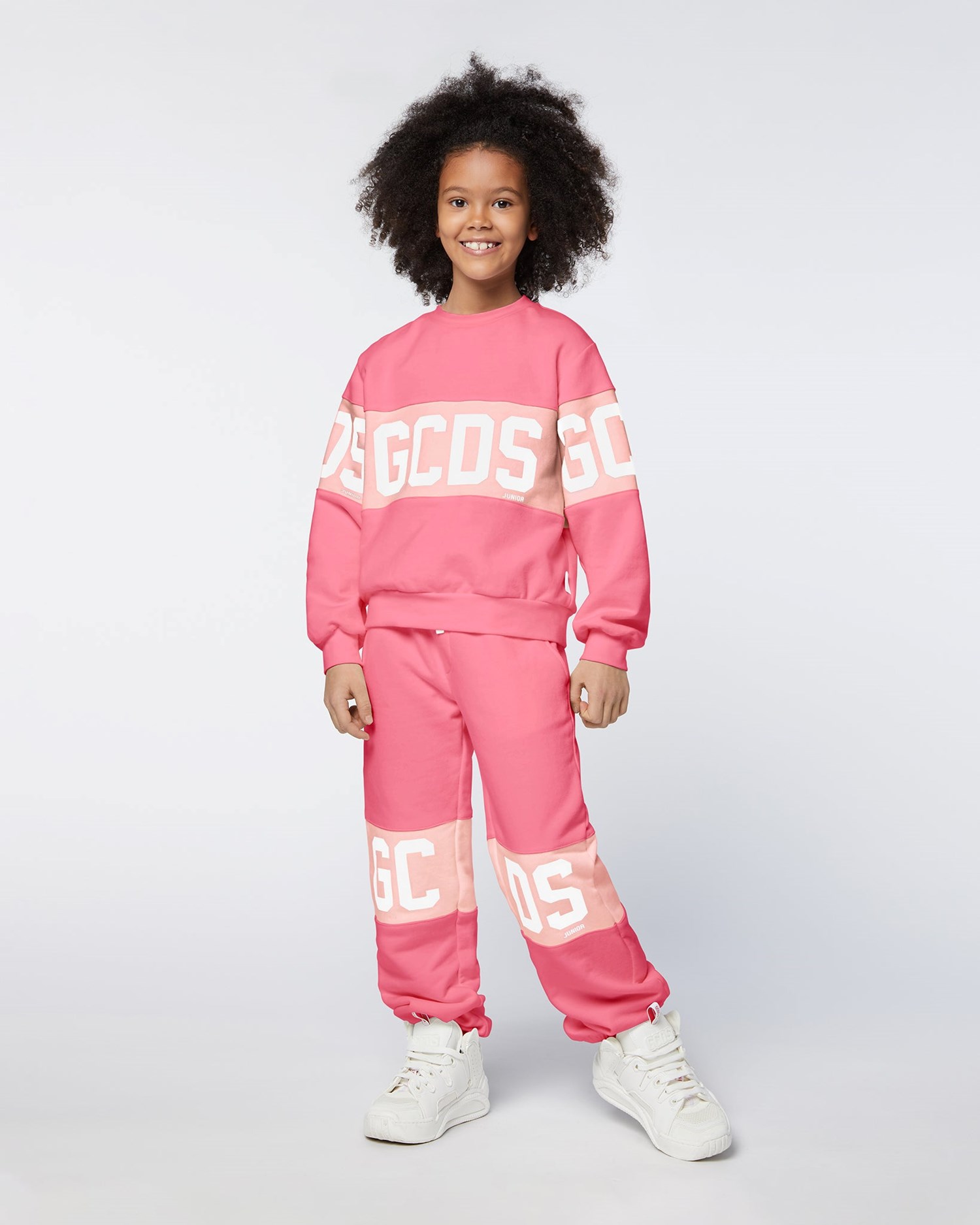 Pantalons GCDS Logo Band Sweatpants Enfant Rose | 254318-WOI