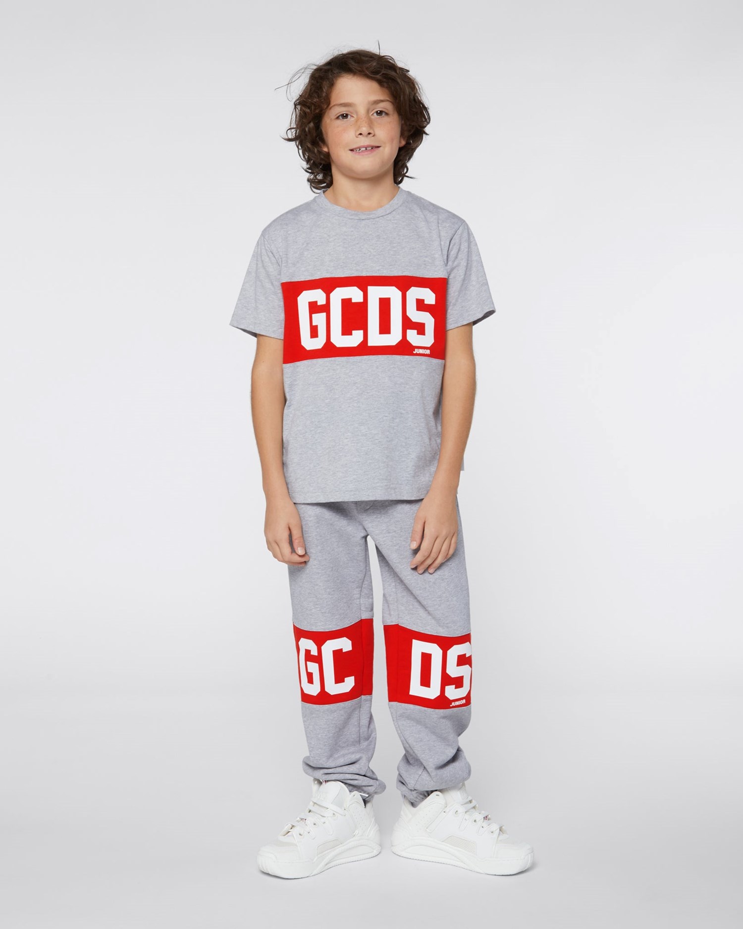 Pantalons GCDS Logo Band Sweatpants Enfant Grise | 542380-NHS
