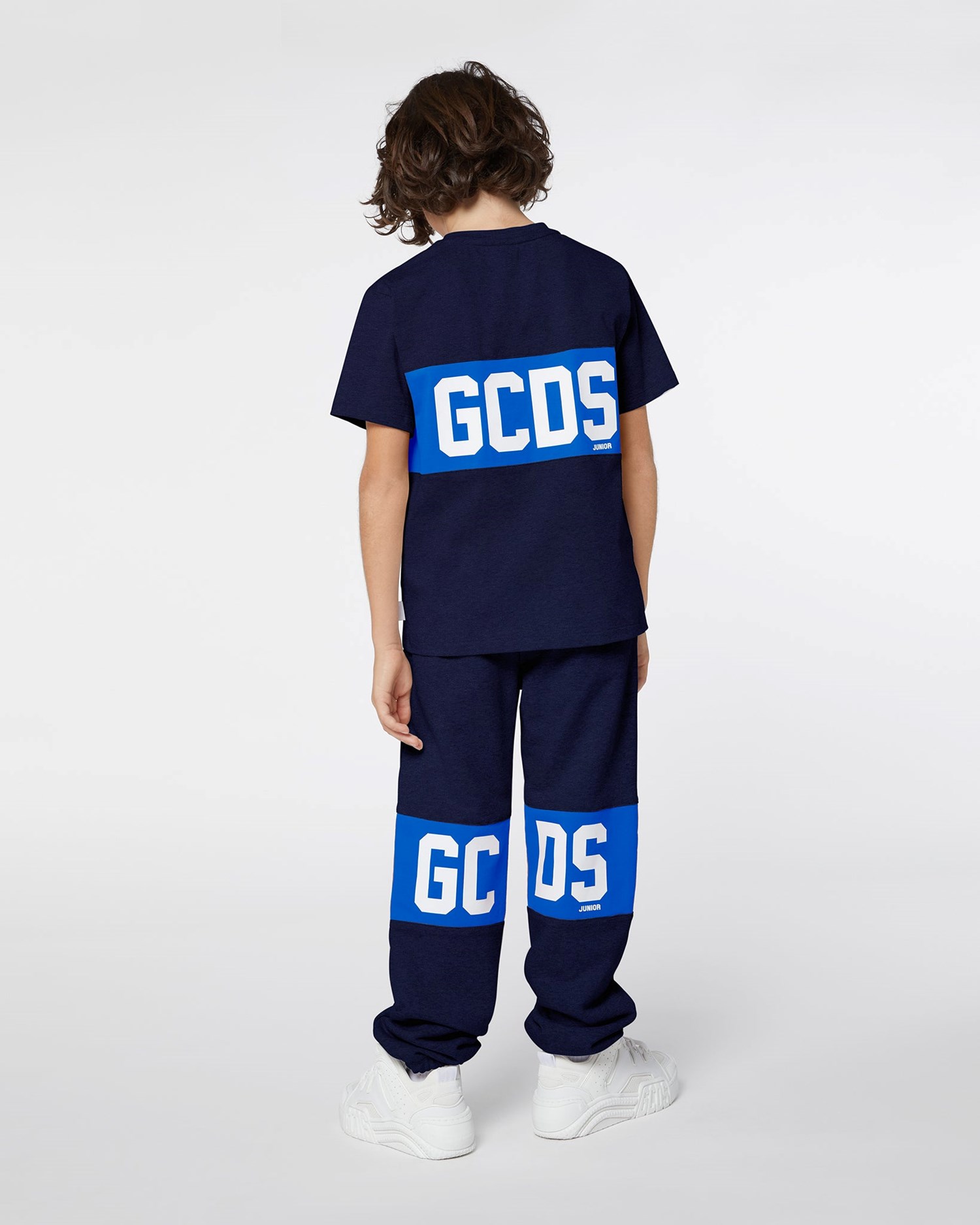 Pantalons GCDS Logo Band Sweatpants Enfant Bleu Foncé | 798356-GEF