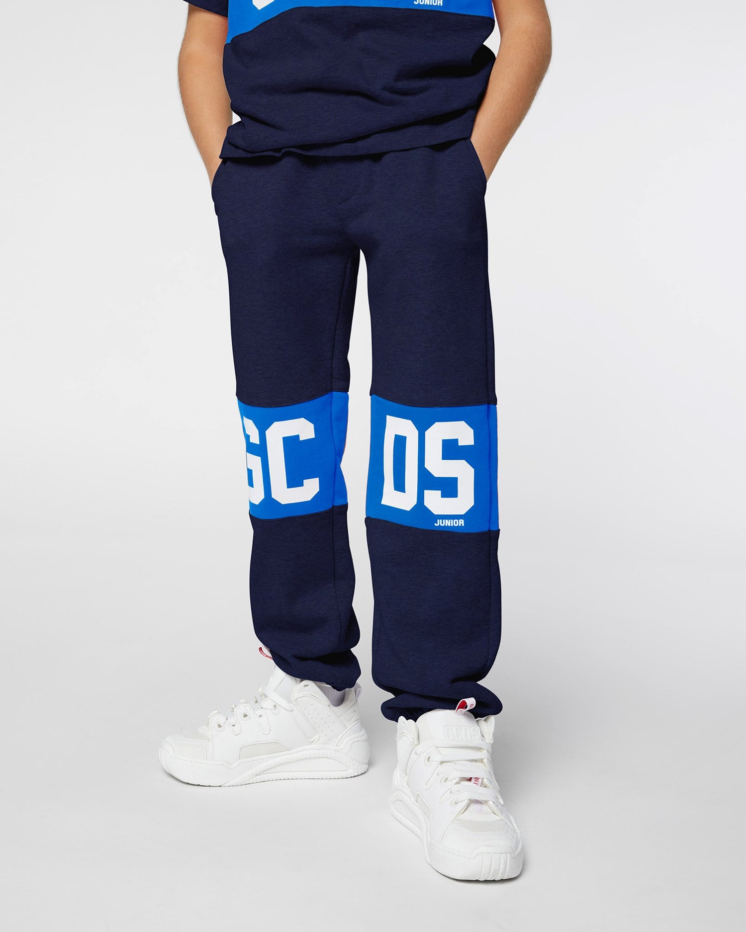 Pantalons GCDS Logo Band Sweatpants Enfant Bleu Foncé | 798356-GEF