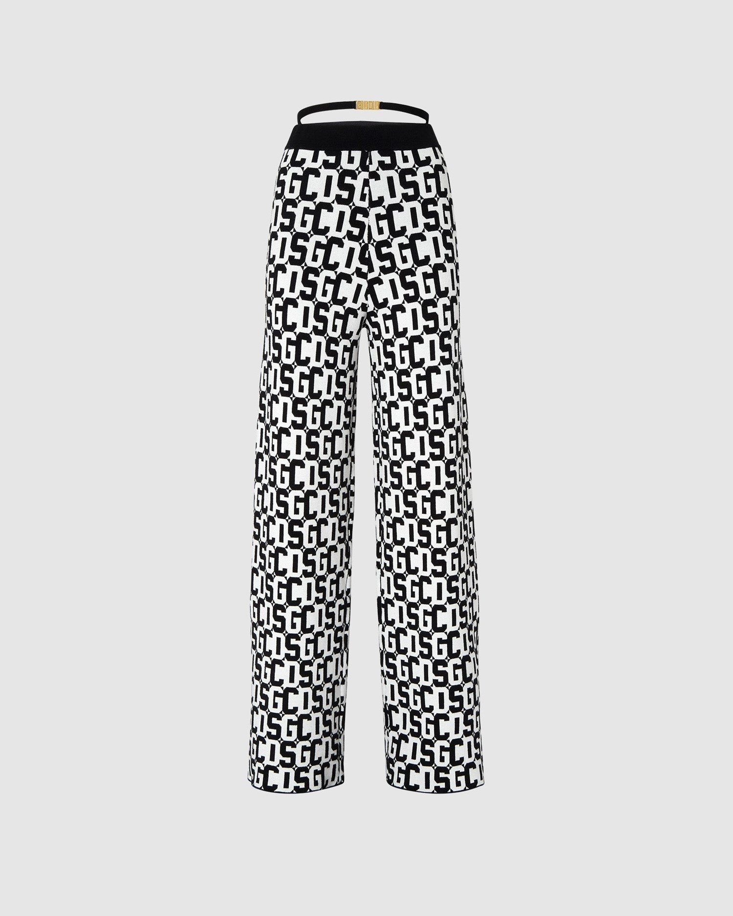 Pantalons GCDS Monogram Jacquard Trousers Femme Noir | 093715-XQN