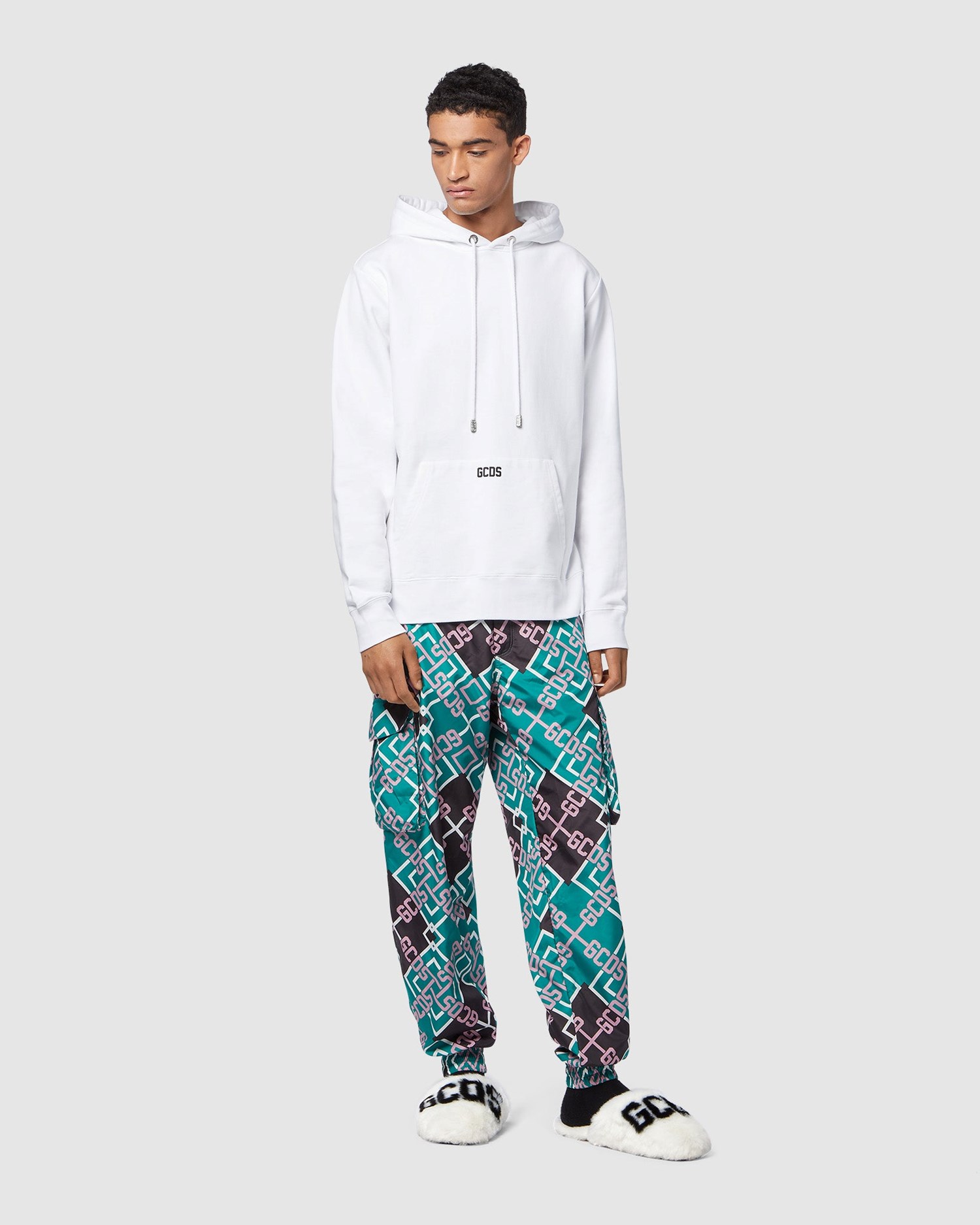 Pantalons GCDS Tartan Nylon Cargo Trousers Homme Multicolore | 310472-JHM