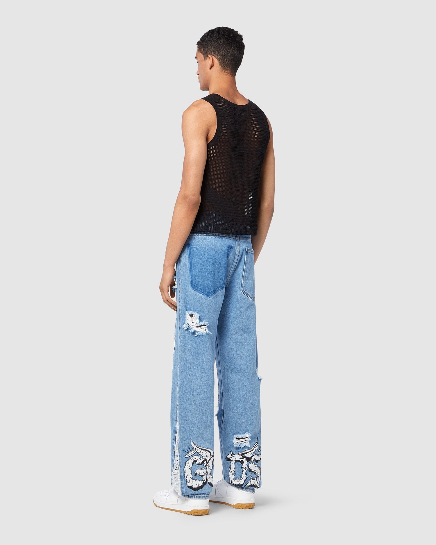 Pantalons GCDS Heaven & Hell Ultrawide Denim Trousers Homme Bleu Clair | 476583-MEB