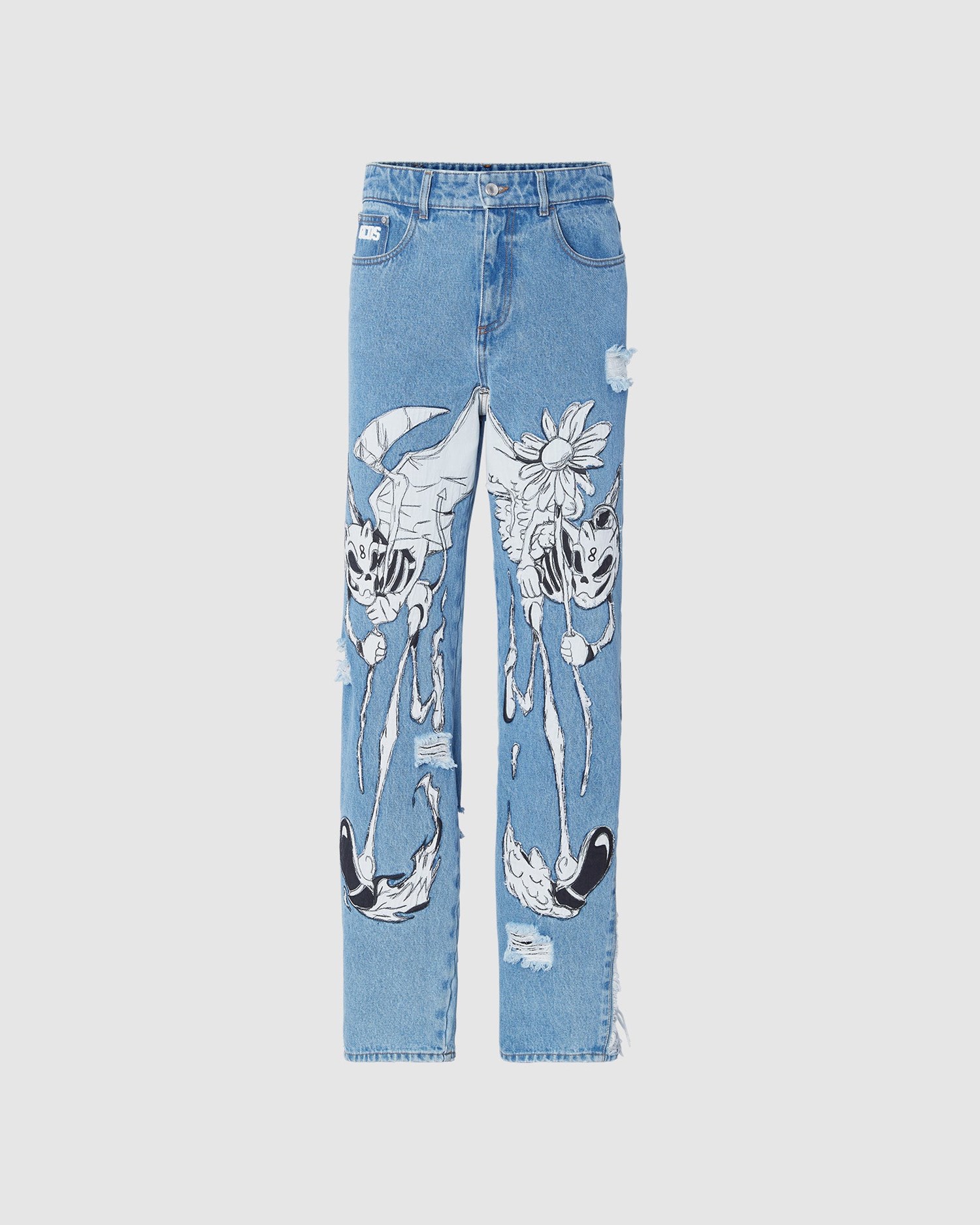Pantalons GCDS Heaven & Hell Ultrawide Denim Trousers Homme Bleu Clair | 476583-MEB