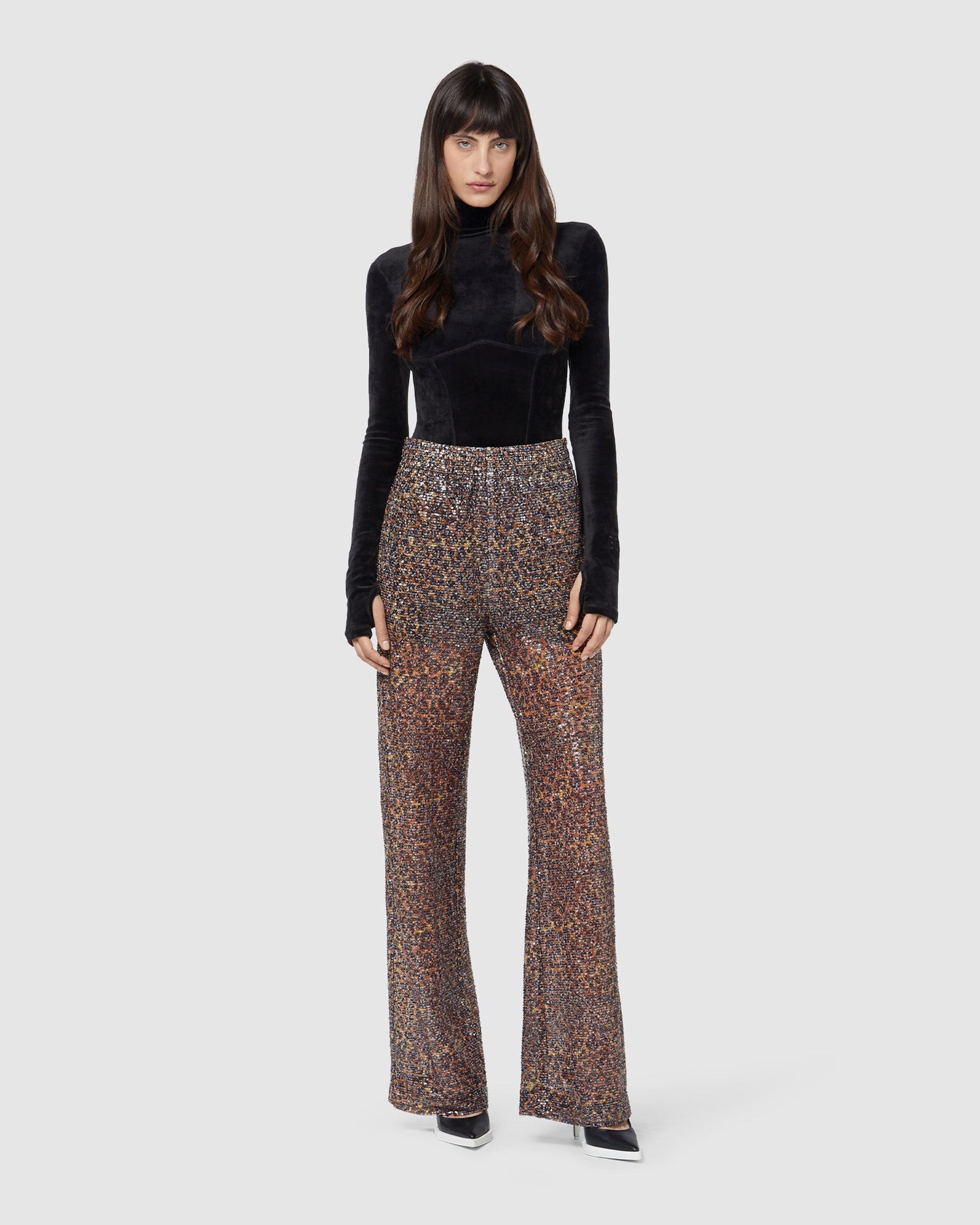 Pantalons GCDS Leopard Sequin Trousers Femme Multicolore | 562107-KGS