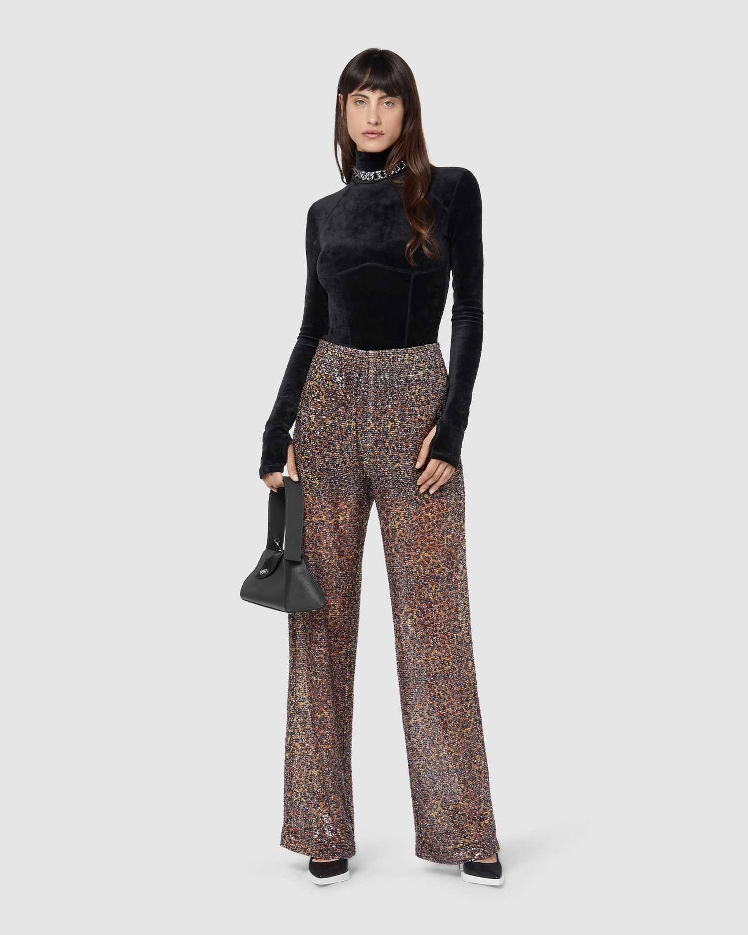 Pantalons GCDS Leopard Sequin Trousers Femme Multicolore | 562107-KGS