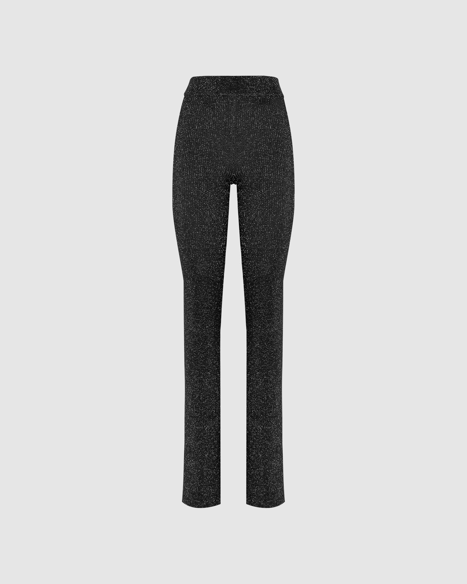 Pantalons GCDS Lurex Nervuré Pants Femme Noir | 326785-QHI