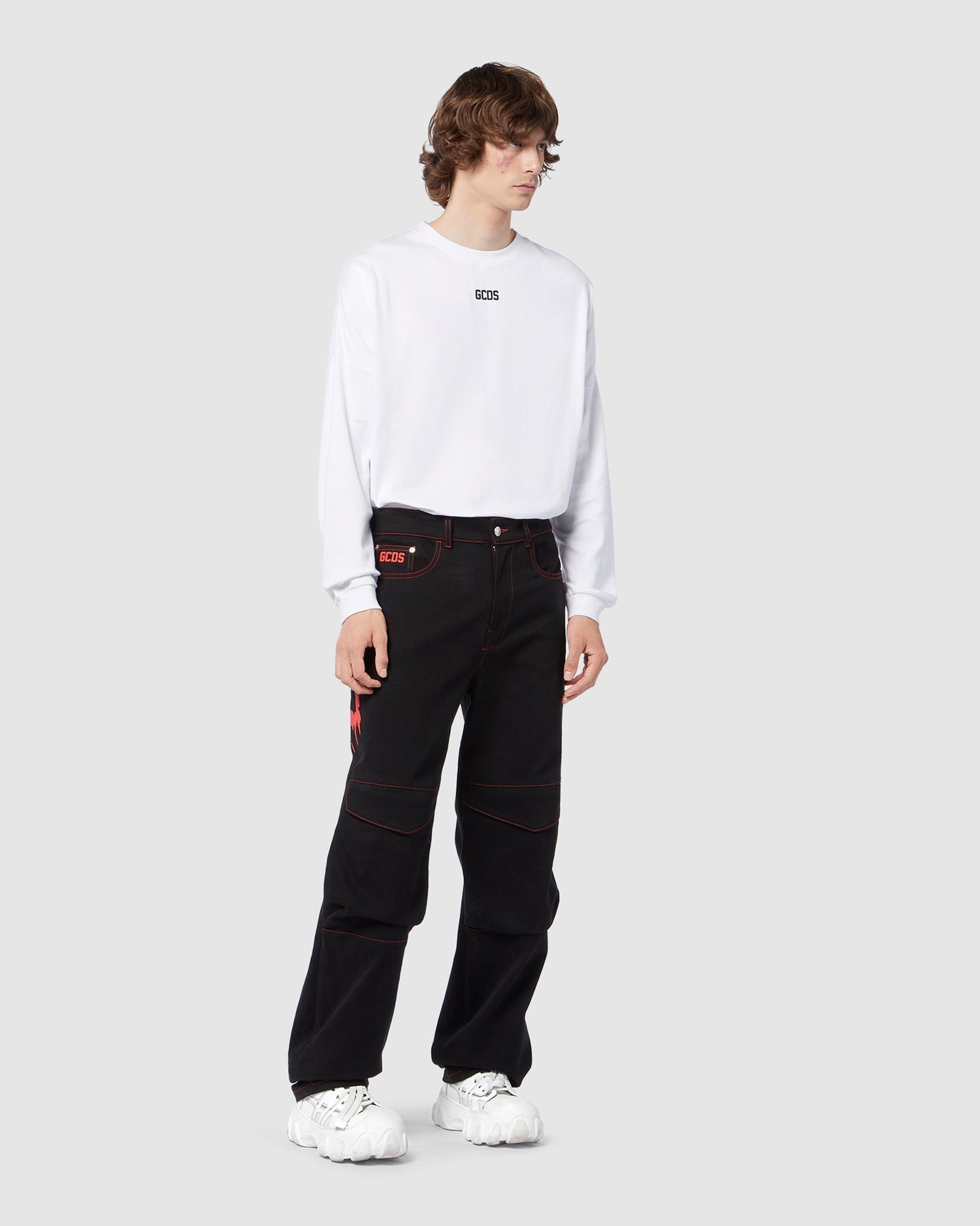 Pantalons GCDS Nightmares Ultrawide Denim Trousers Homme Noir | 875693-RSG